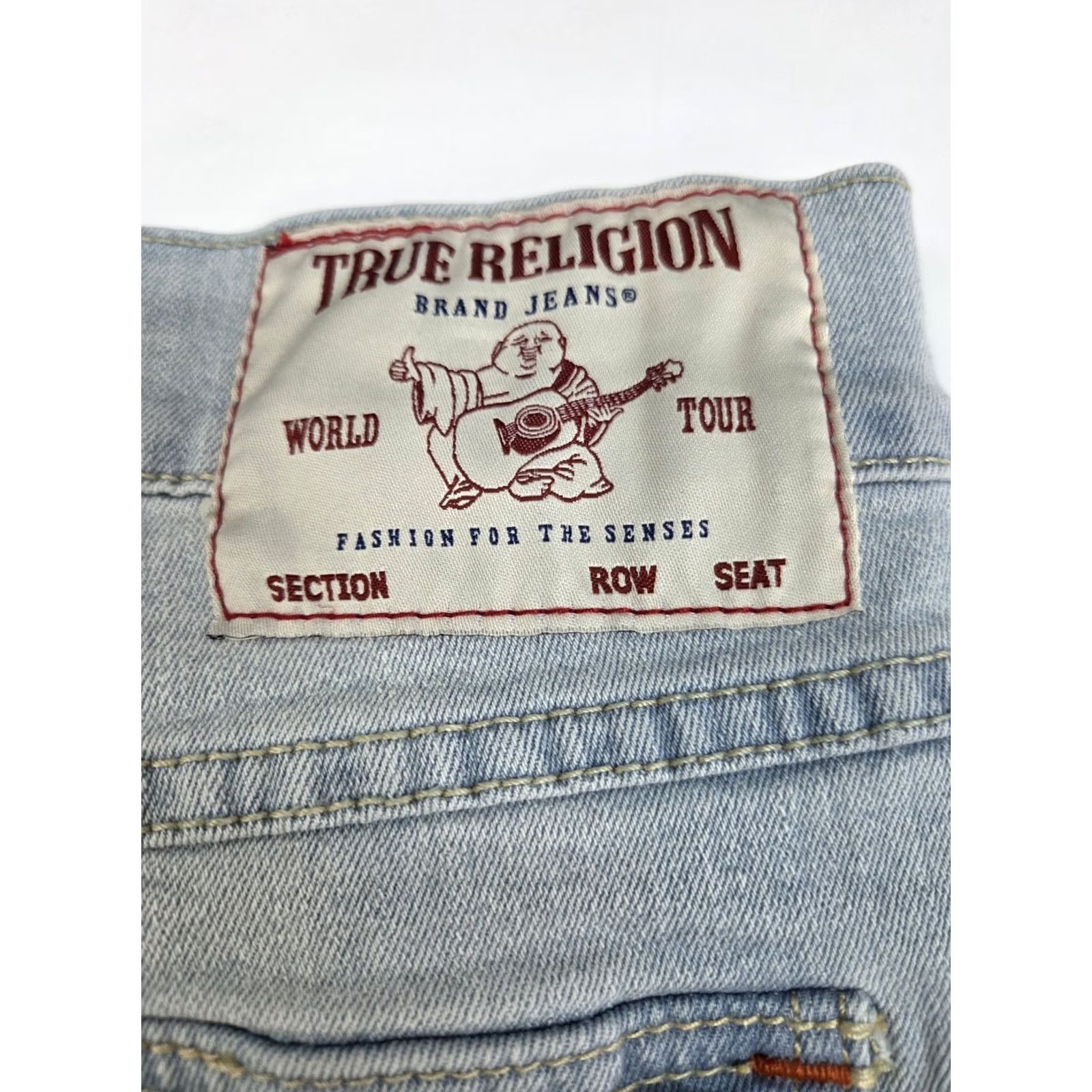 True Religion VINTAGE True Religion Geno Jeans Mens Slim Fit 36 Light Blue Denim 5-Pocket Logo Embroidered Zipper Button 36/32 Top Size US 36 / EU 52 - 4 Thumbnail