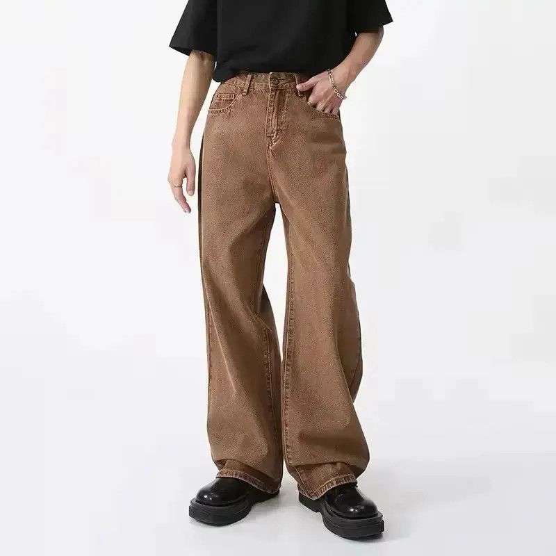 Japanese Brand Vintage Style Coffee Straight Loose Jeans Pants Size US 34 / EU 50 - 1 Thumbnail