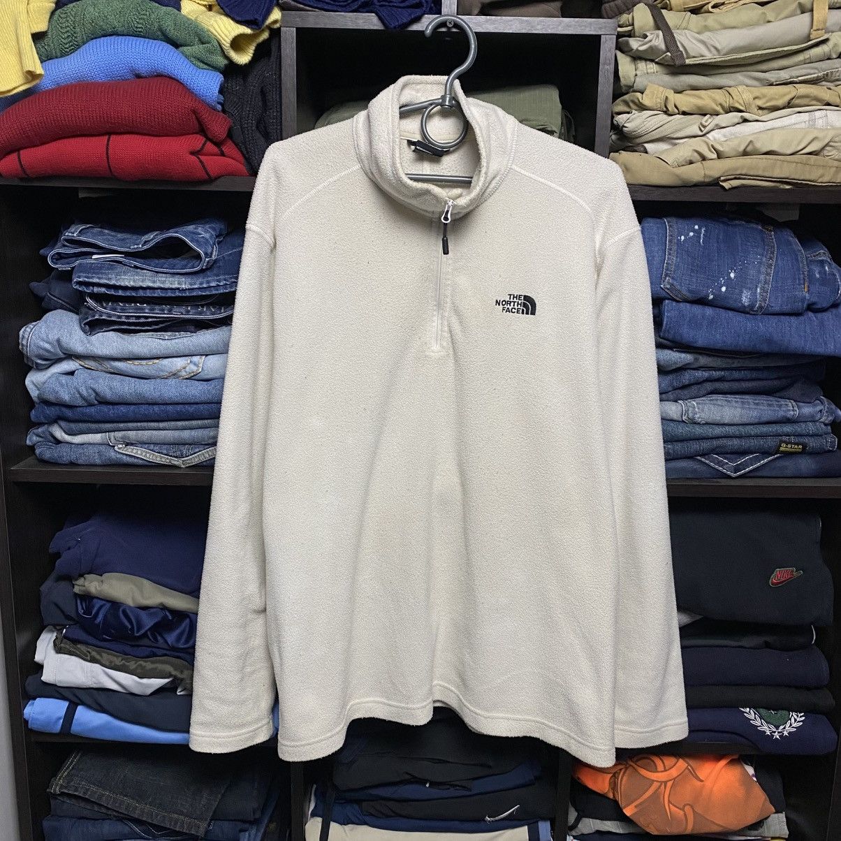 The North Face Mens The North Face small logo y2k outdoor fleece sweatshirt Size US XL / EU 56 / 4 - 1 Thumbnail