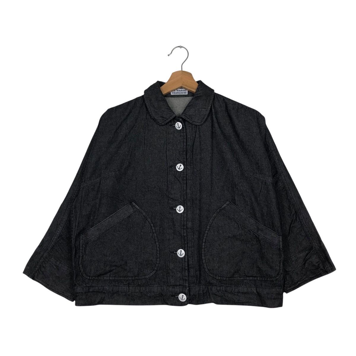45rpm 📌Vintage Cropped Denim Jacket Worker La Marine Francaise Size US M / EU 48-50 / 2 - 2 Thumbnail
