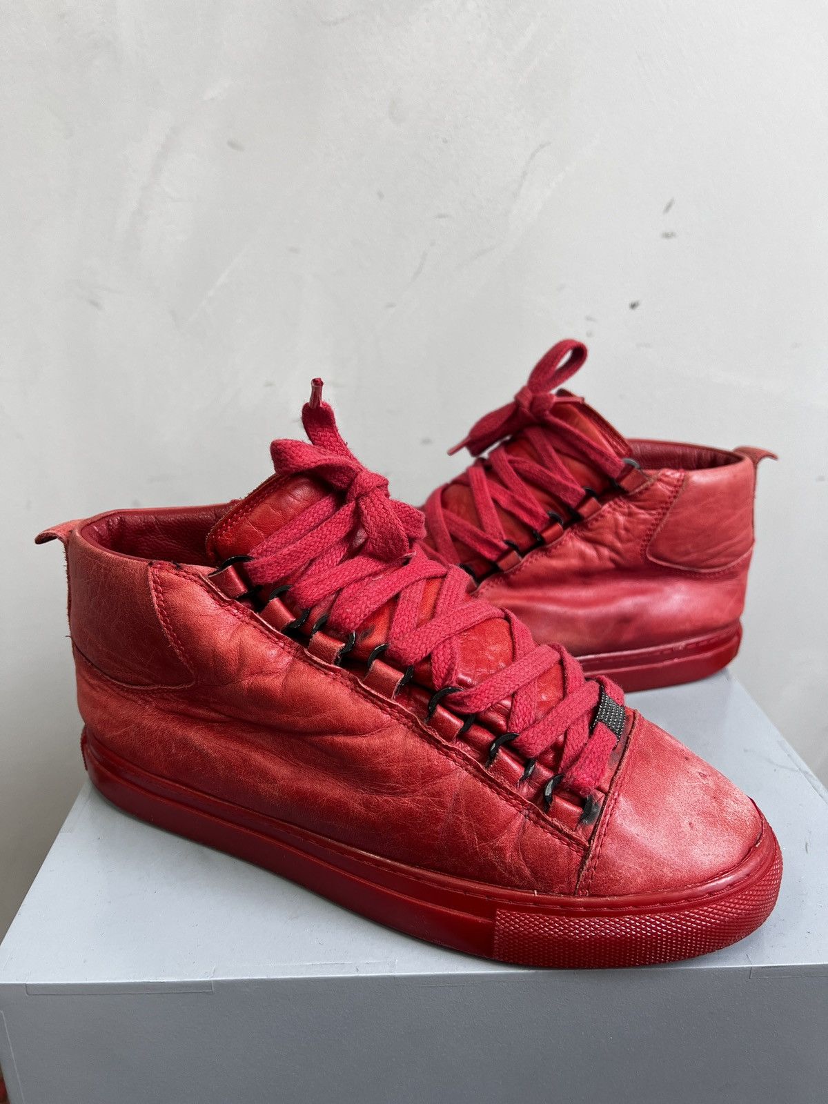 Designer × Vintage Vintage FADED BALENCIAGA STYLE LEATHER BOOTS SHOES Size US 9 / IT 39 - 10 Thumbnail