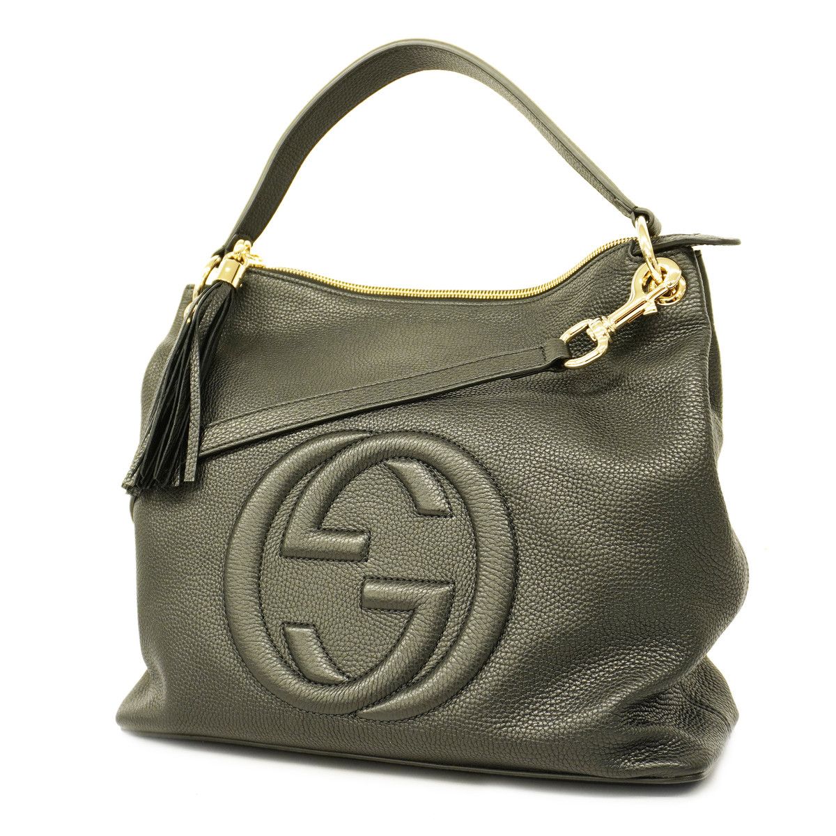 image of Gucci Soho Handbag Shoulder Bag Leather Black, Women's