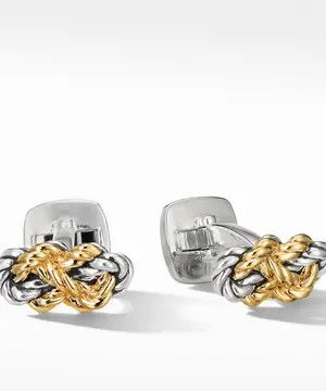 David Yurman o1w1db10426 C0F517 /Size 10 /Knot Cufflinks in Silver/Golden Size ONE SIZE - 1 Thumbnail
