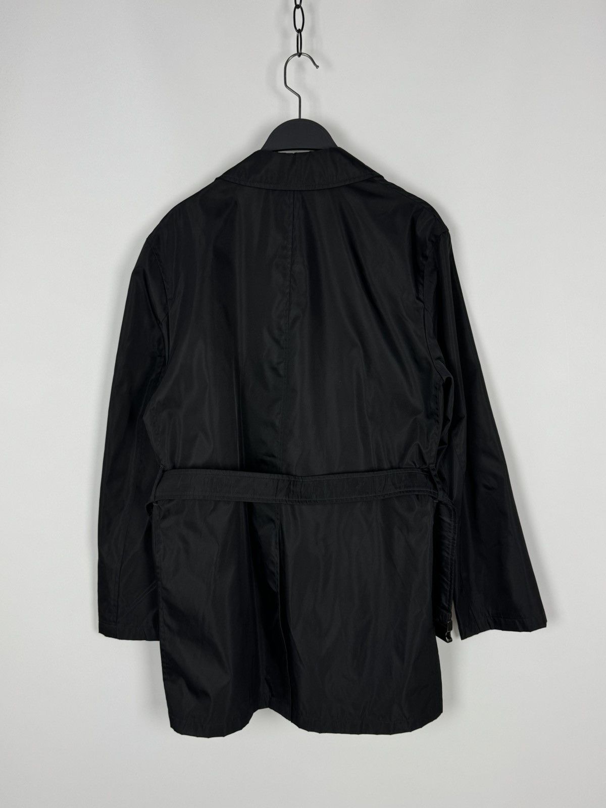 Prada Prada Milano Nylon Black Midi Women’s Trench Coat Size S / US 4 / IT 40 - 16 Thumbnail