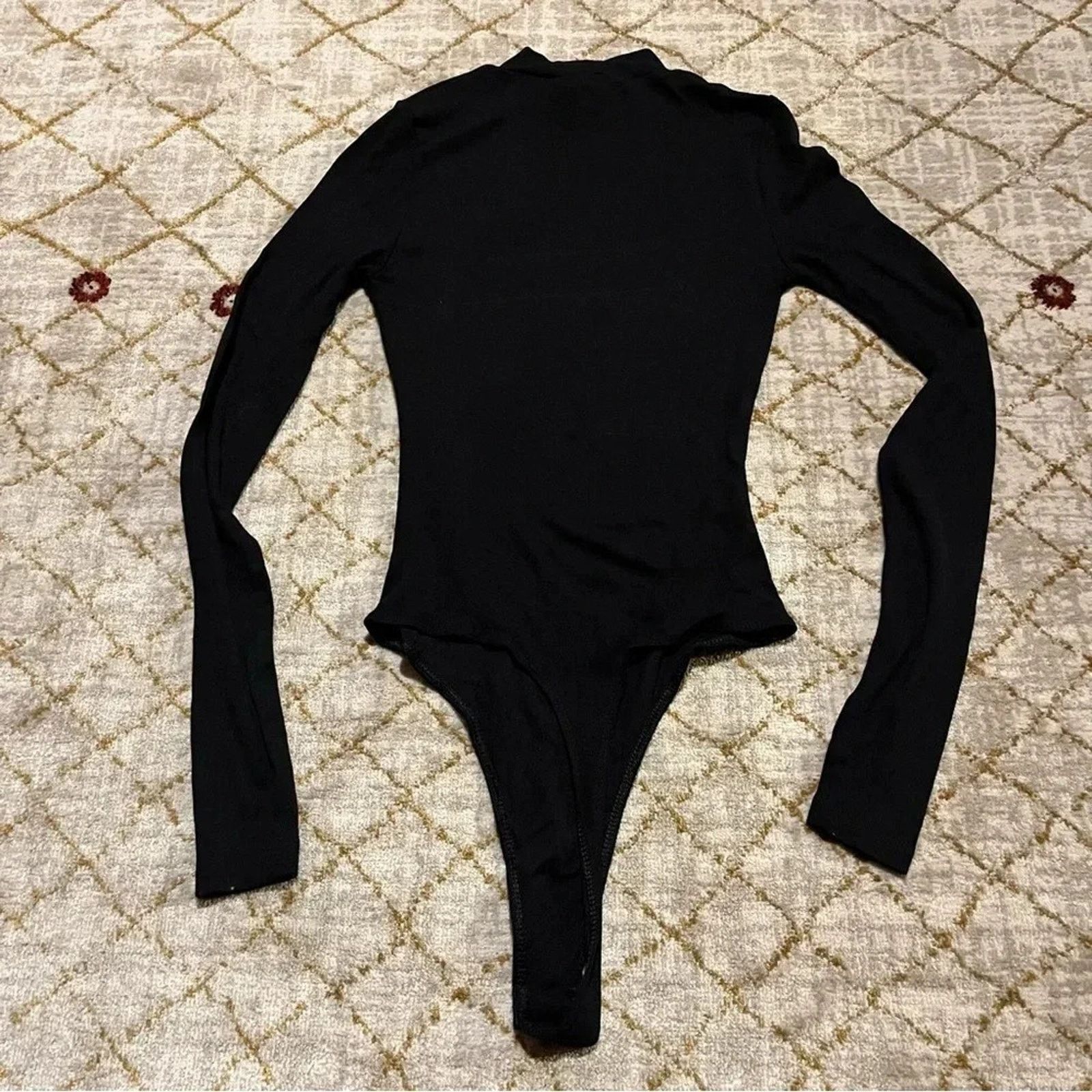Asos Asos Bodysuit Turtleneck Mock Neck Black Long Sleeve Size 4 Size S / US 4 / IT 40 - 4 Thumbnail