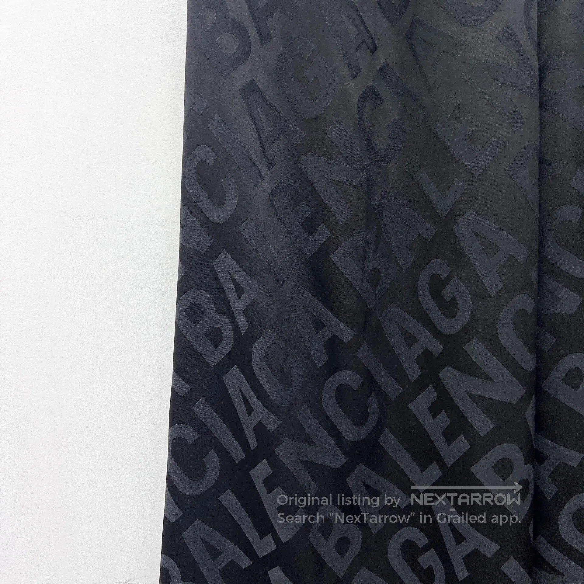 Balenciaga Balenciaga Black Logo Letter Subtle Printed Casual Wide-Le Size US 34 / EU 50 - 4 Thumbnail