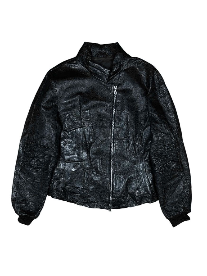 Marithe + Francois Girbaud Marithé François Girbaud FW2002 Asymmetrical Leather Jacket Size M / US 6-8 / IT 42-44 - 1 Thumbnail