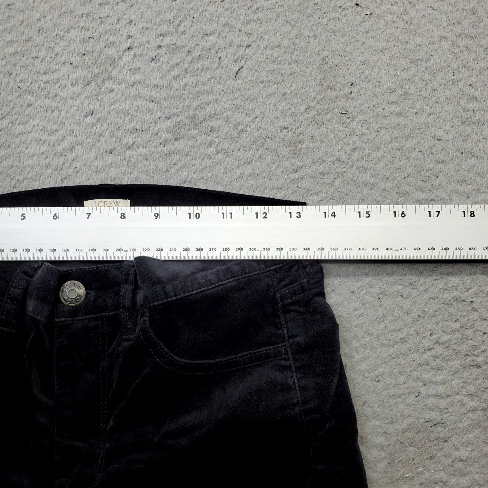 J.Crew J.CREW Velour Pants Womens Size 27 Black Cotton Stretch 5-Pocket Design Shaped: Womens Size 27 Black Velour Pants Size 27" / US 4 / IT 40 - 6 Thumbnail