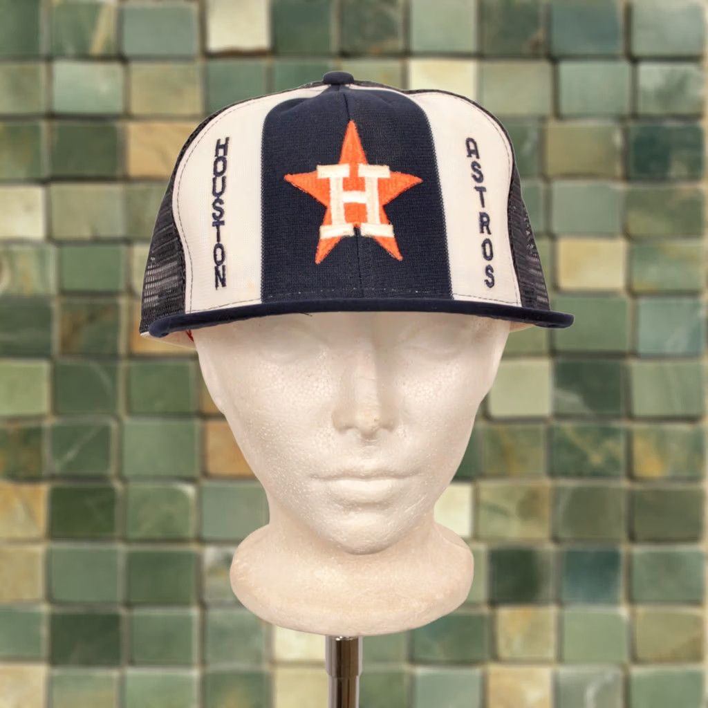 Vintage VINTAGE AJD Houston Astros Snapback Hat L 80s Texas Navy Blue Size ONE SIZE - 1 Thumbnail