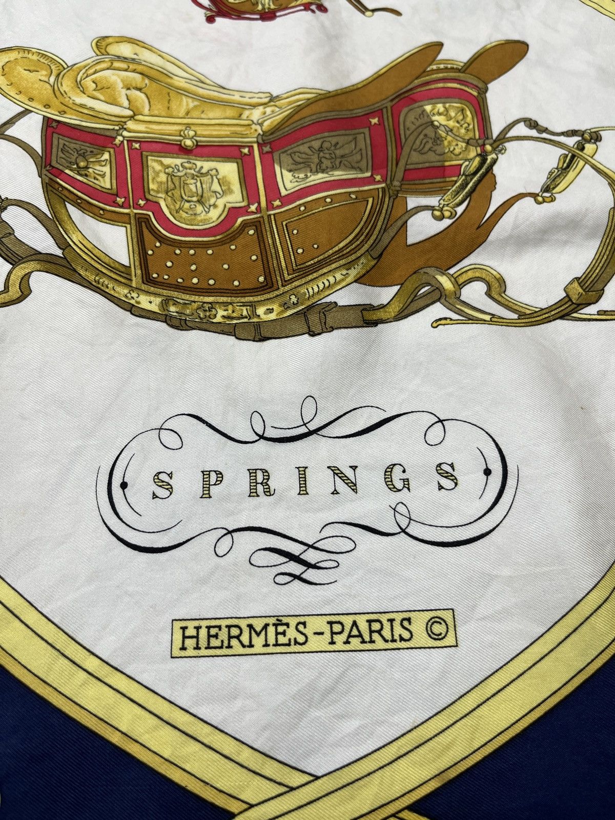 Hermes 🔥🔥🔥AUTHENTIC VINTAGE HERMES SPRINGS SILK SCARF Size ONE SIZE - 7 Thumbnail
