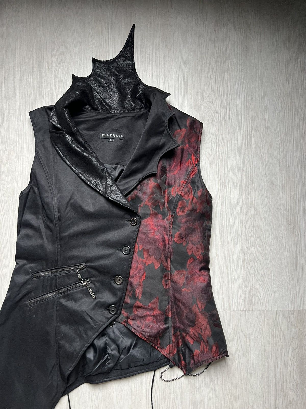 If Six Was Nine Punk Rave Asymmetric Vampire Vest Jacket Size US XL / EU 56 / 4 - 3 Thumbnail