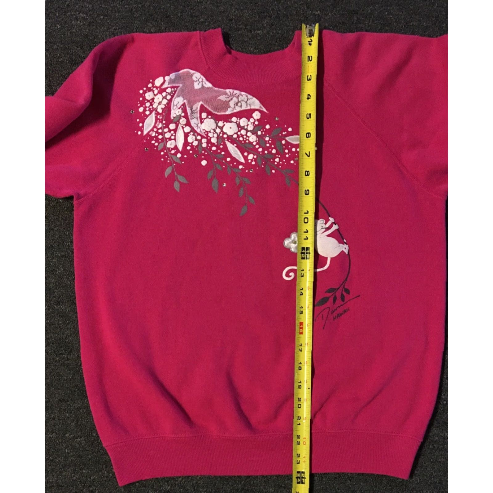 Vintage VINTAGE Sweatshirt 80s Hawaii Monkey Flowers S USA Beach Surf Art Nature Pink Mens Small 90s US Vintage American Vintage Pullover Shirt Hoodie? Size US S / EU 44-46 / 1 - 5 Thumbnail
