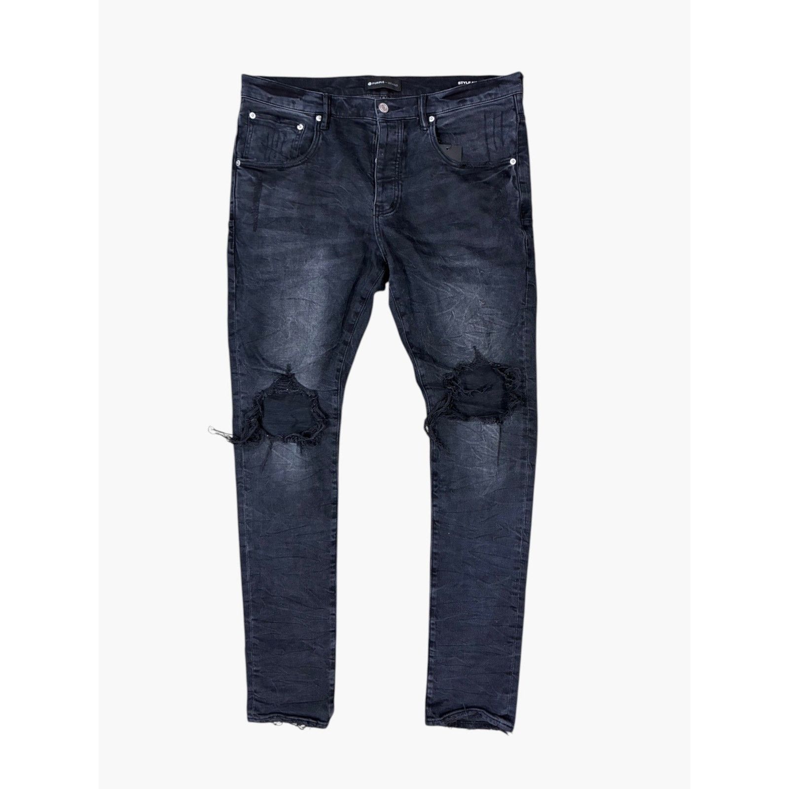 Purple Purple Blowout Ripped Black Jeans Size US 34 / EU 50 - 1 Thumbnail