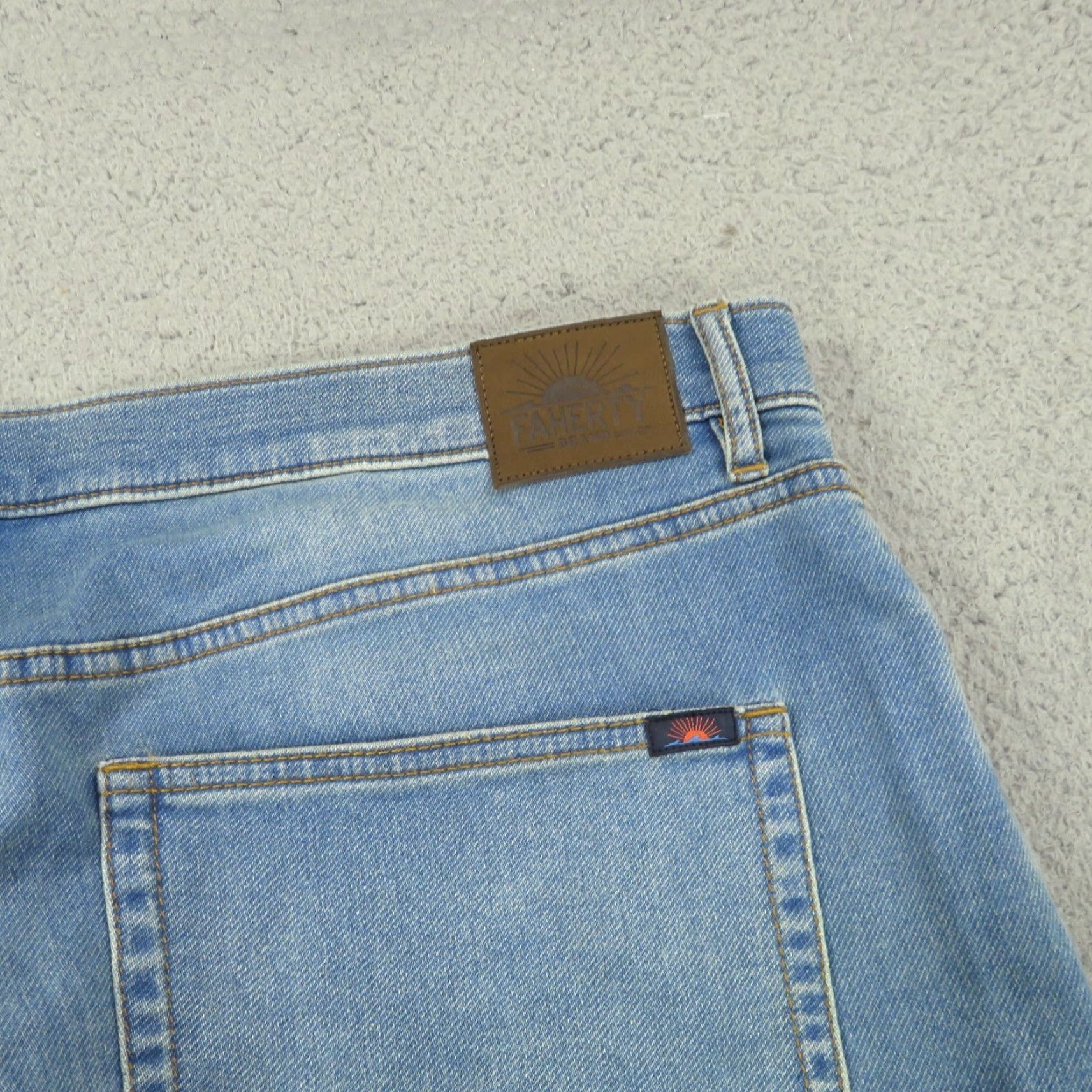Faherty Faherty Jeans 5 Pocket Denim Pants Blue 38x30 Stretch Terry Western Shore Western Shore Transportation Modern 5-Pocket Mens Regular Blue Denim Jeans Size US 38 / EU 54 - 4 Thumbnail