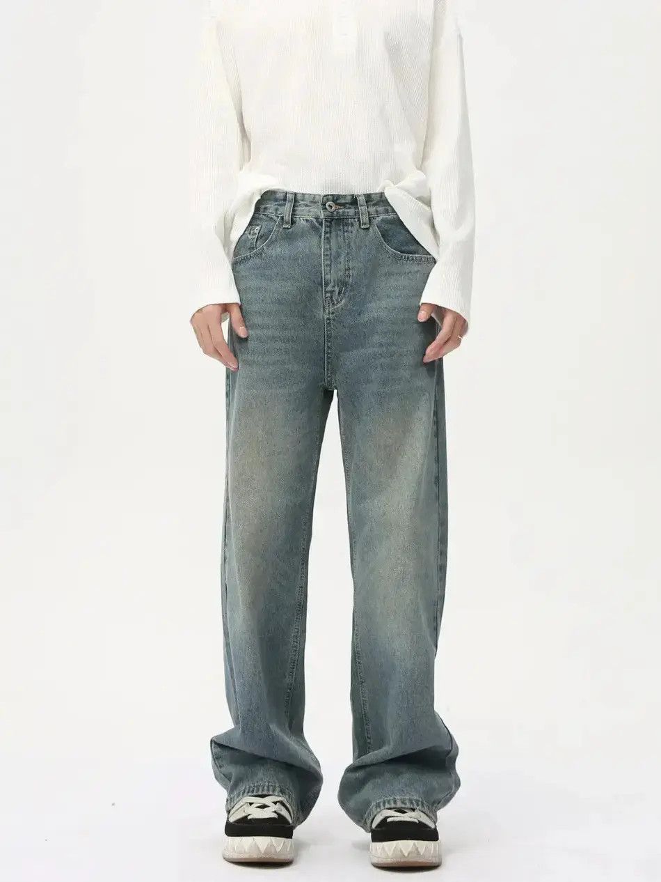 Japanese Brand Retro high street straight leg wide leg jeans Size US 32 / EU 48 - 6 Thumbnail