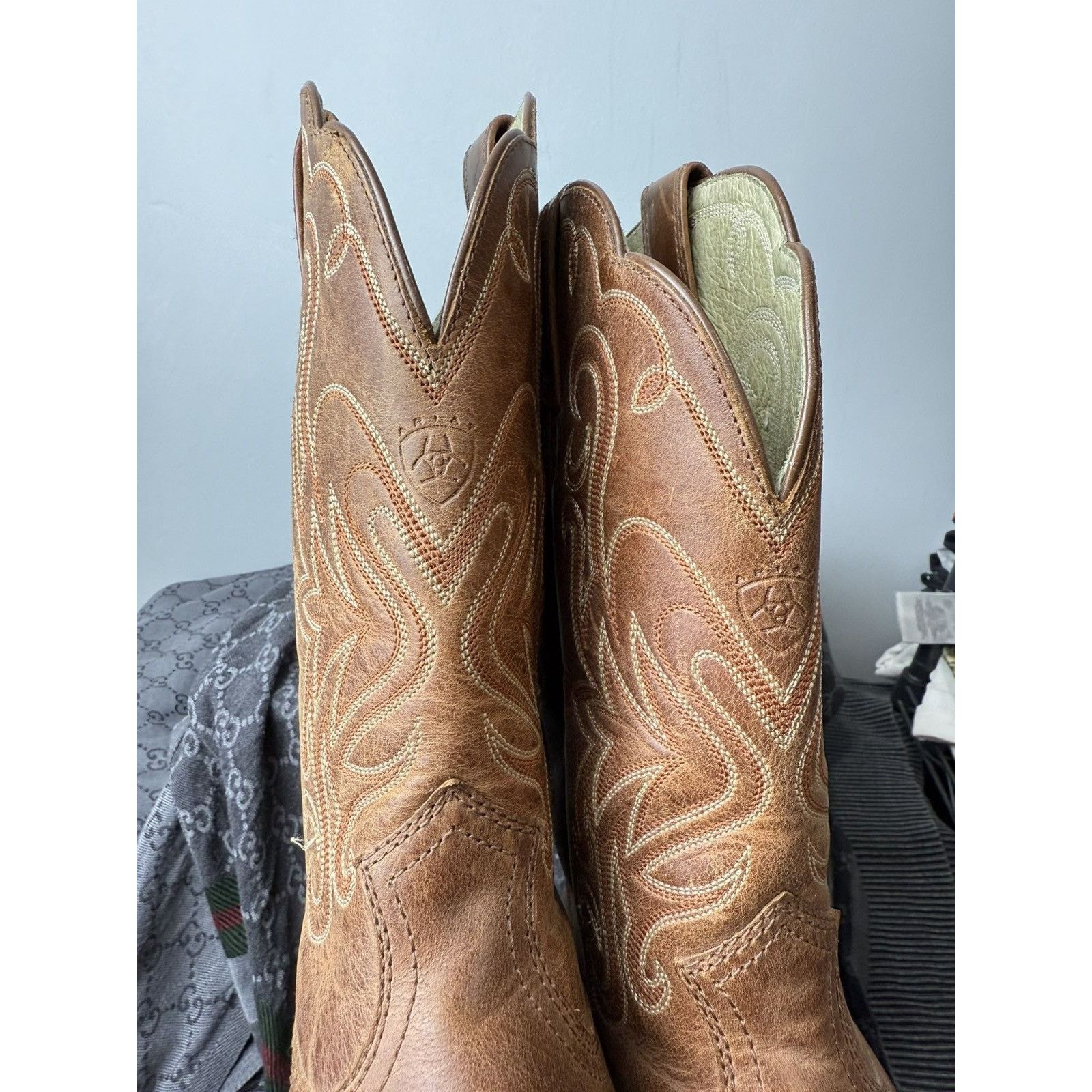 Cowboy Equipment 💥Rare! Vintage Ariat Western Leather Cowboy Boots Size US 8 / EU 41 - 7 Thumbnail