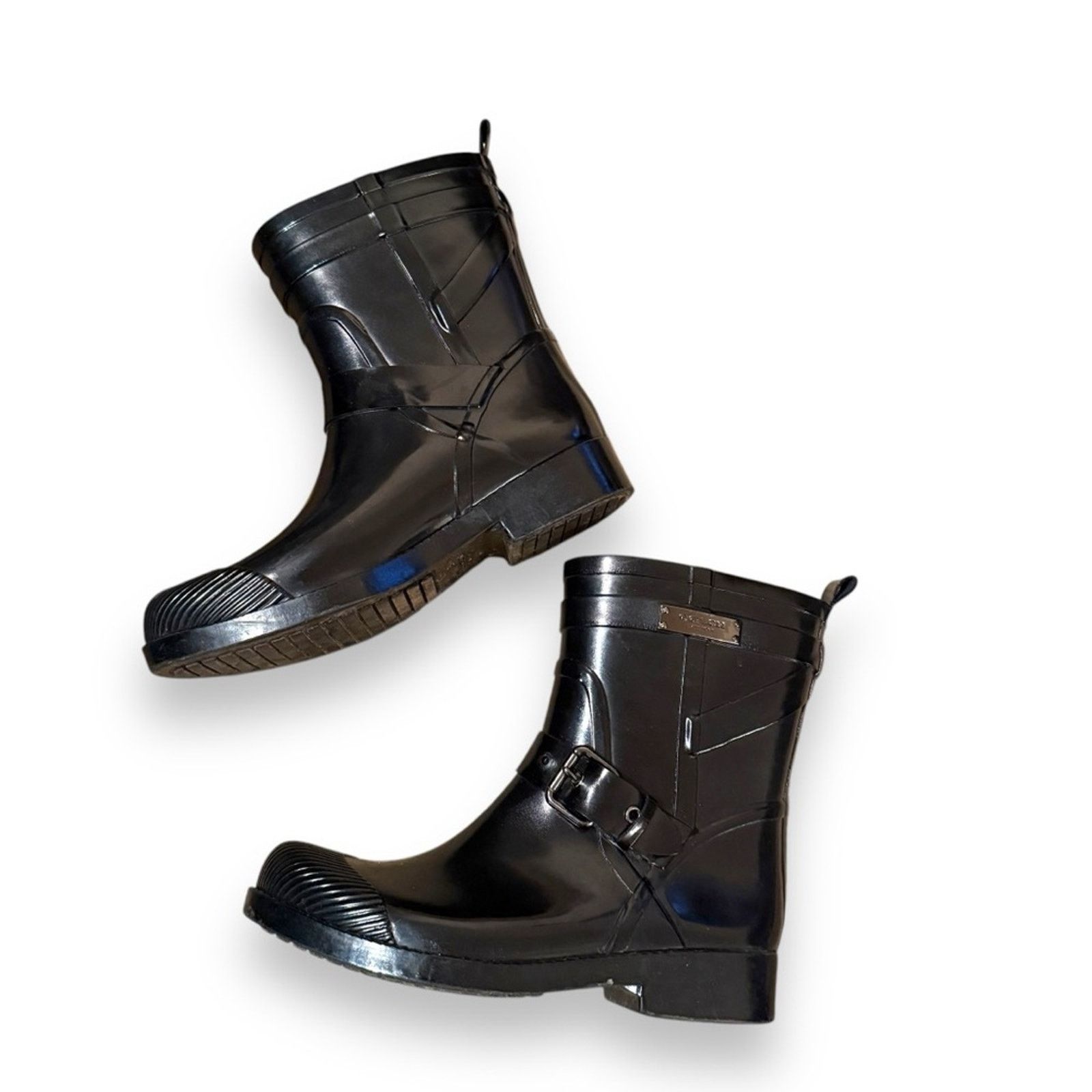 Coach Coach Lester Black Buckle Strap Rubber Short Rain Booties 5B Size US 5 / IT 35 - 2 Thumbnail