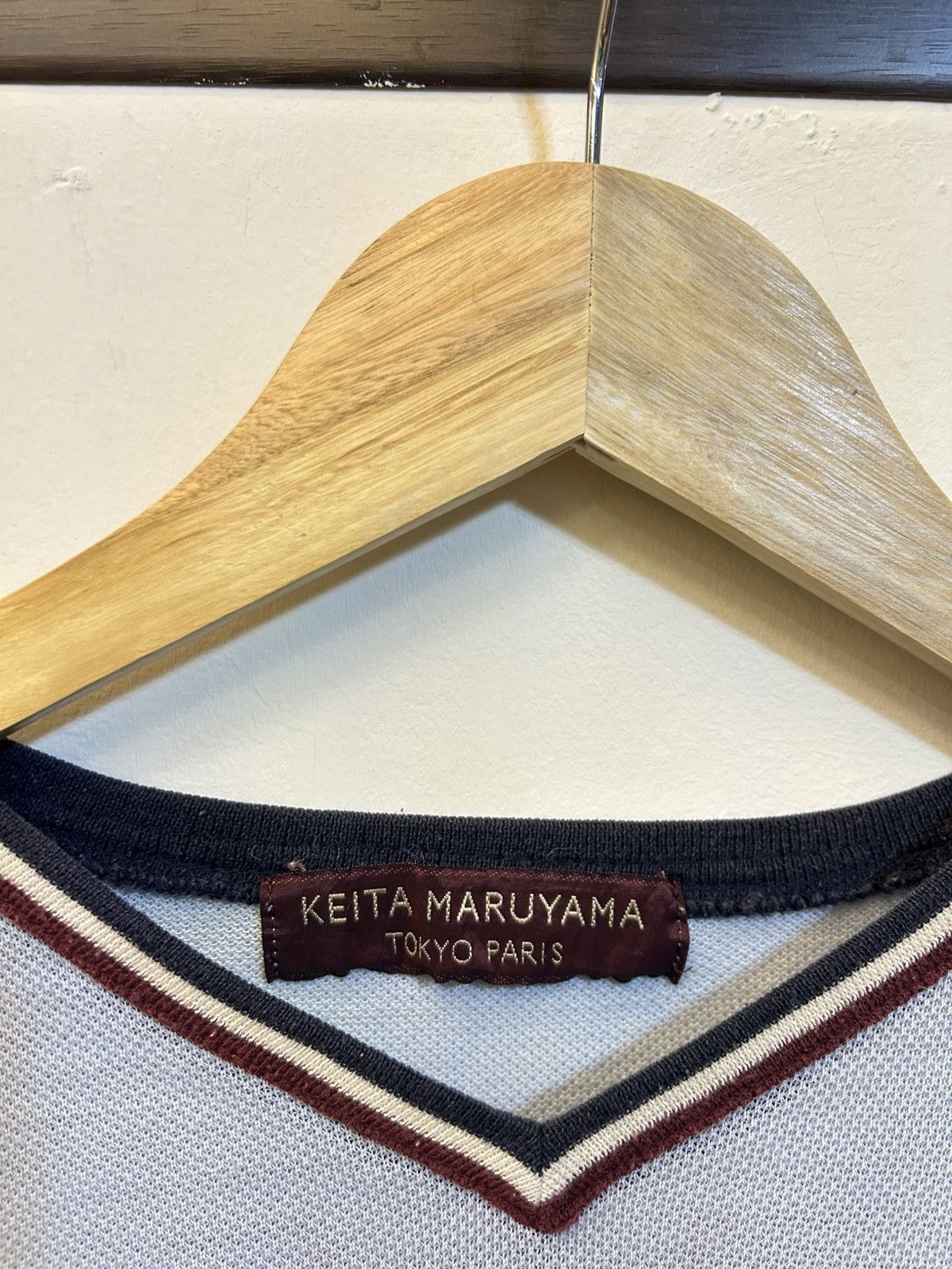 KEITAMARUYAMA VINTAGE💥Keita Maruyama Tokyo Paris Cropped Linen V-Neck Tee Size US M / EU 48-50 / 2 - 2 Thumbnail
