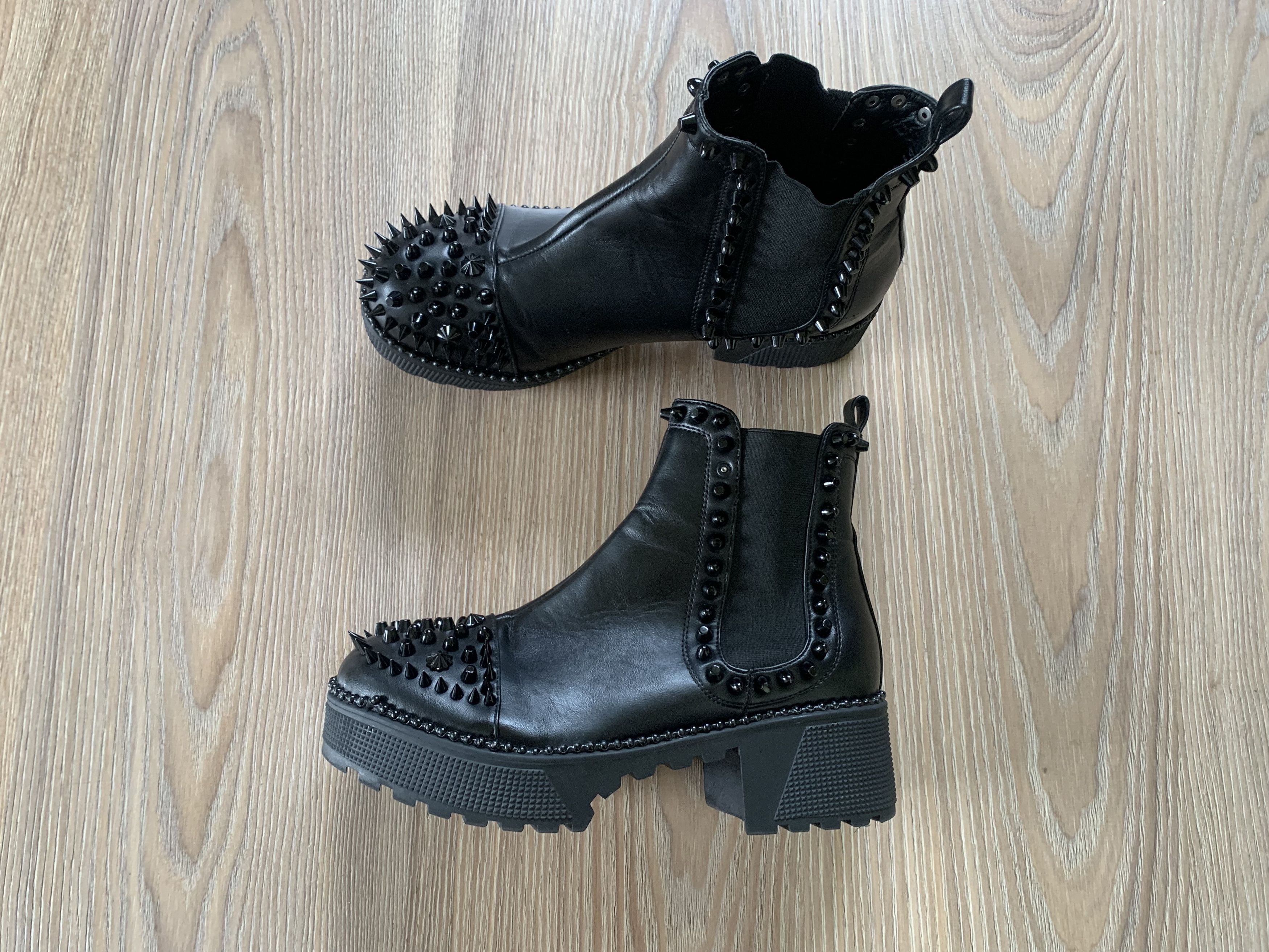 Other Womens Spiky Studded Ankle Boots Goth Punk Shoes Size US 8 / IT 38 - 2 Thumbnail