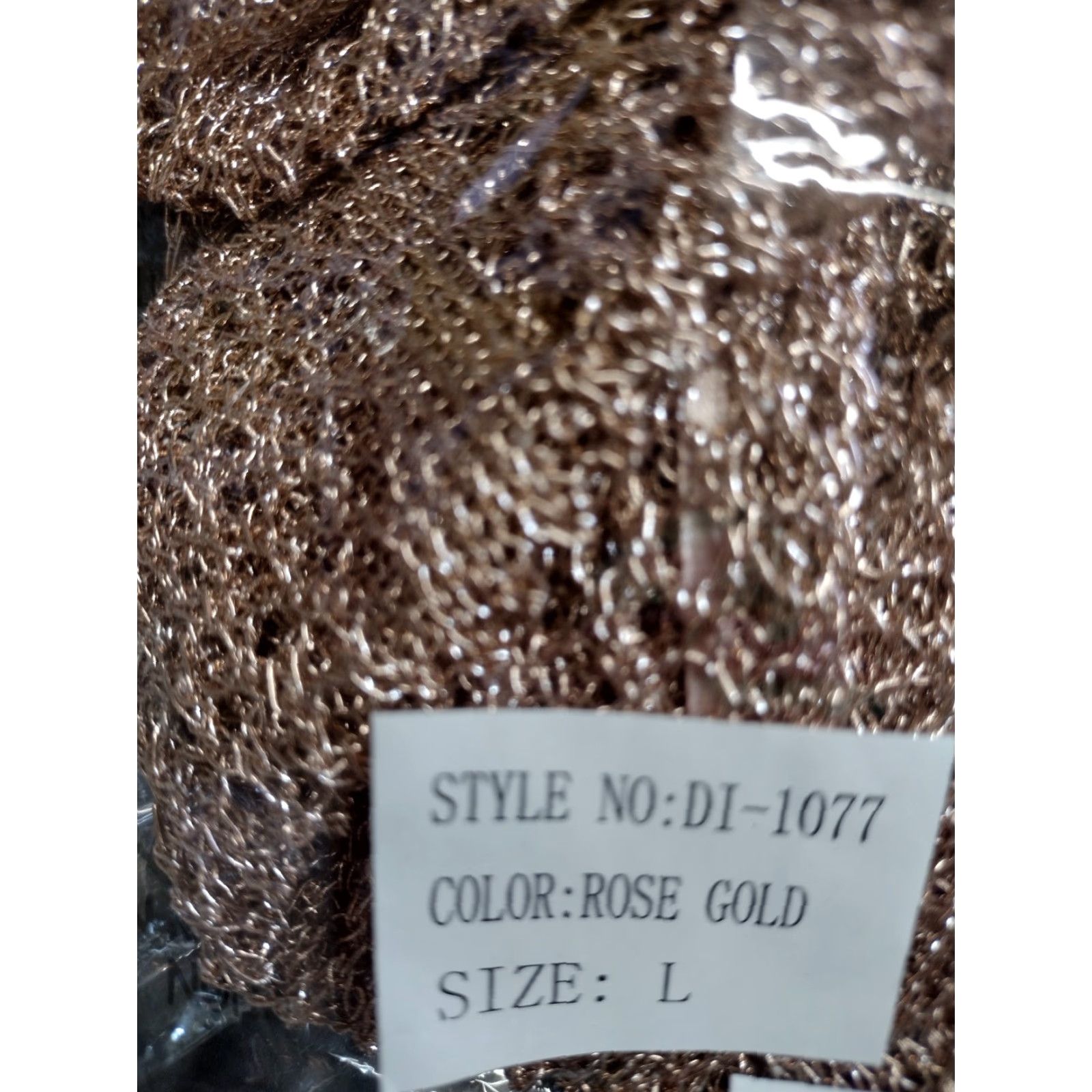 Vintage Codigo Crochet Short Knit Dress Rose Gold L Women Sleeveless V-Neck Size 36" / US 14 / IT 50 - 6 Thumbnail