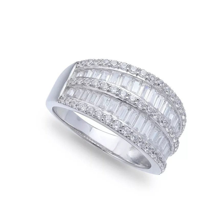 Giani Bernini Giani Bernini CZ Pave Baguette Ring Sterling Silver Sz 8 Size ONE SIZE - 2 Thumbnail