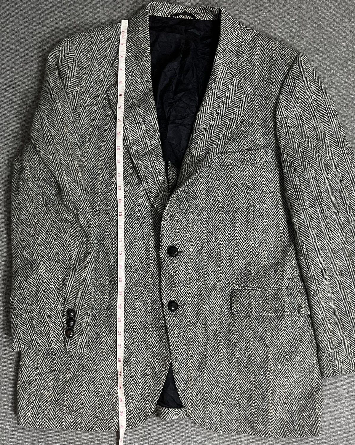 Harris Tweed Vintage Harris Tweed grey Blazer herringbone Scottish wooll Size 40R - 7 Thumbnail