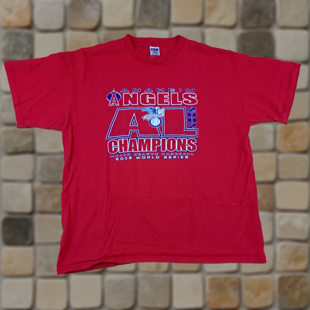 Vintage Anaheim Angels Baseball 2002 AL Champions Shirt 2XL Rally Monkees 28in pit to Size US XXL / EU 58 / 5 - 1 Thumbnail