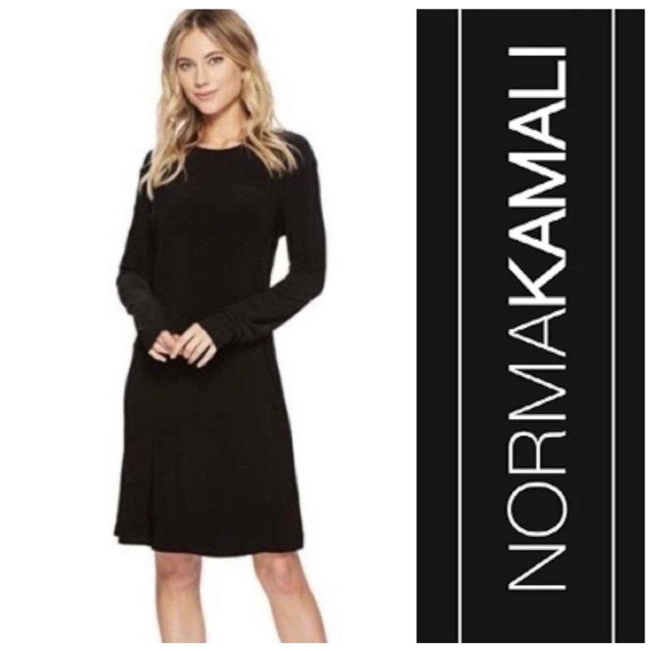Norma Kamali NORMA KAMALI classic minimalist long sleeve shift dress L Size L / US 10 / IT 46 - 1 Thumbnail