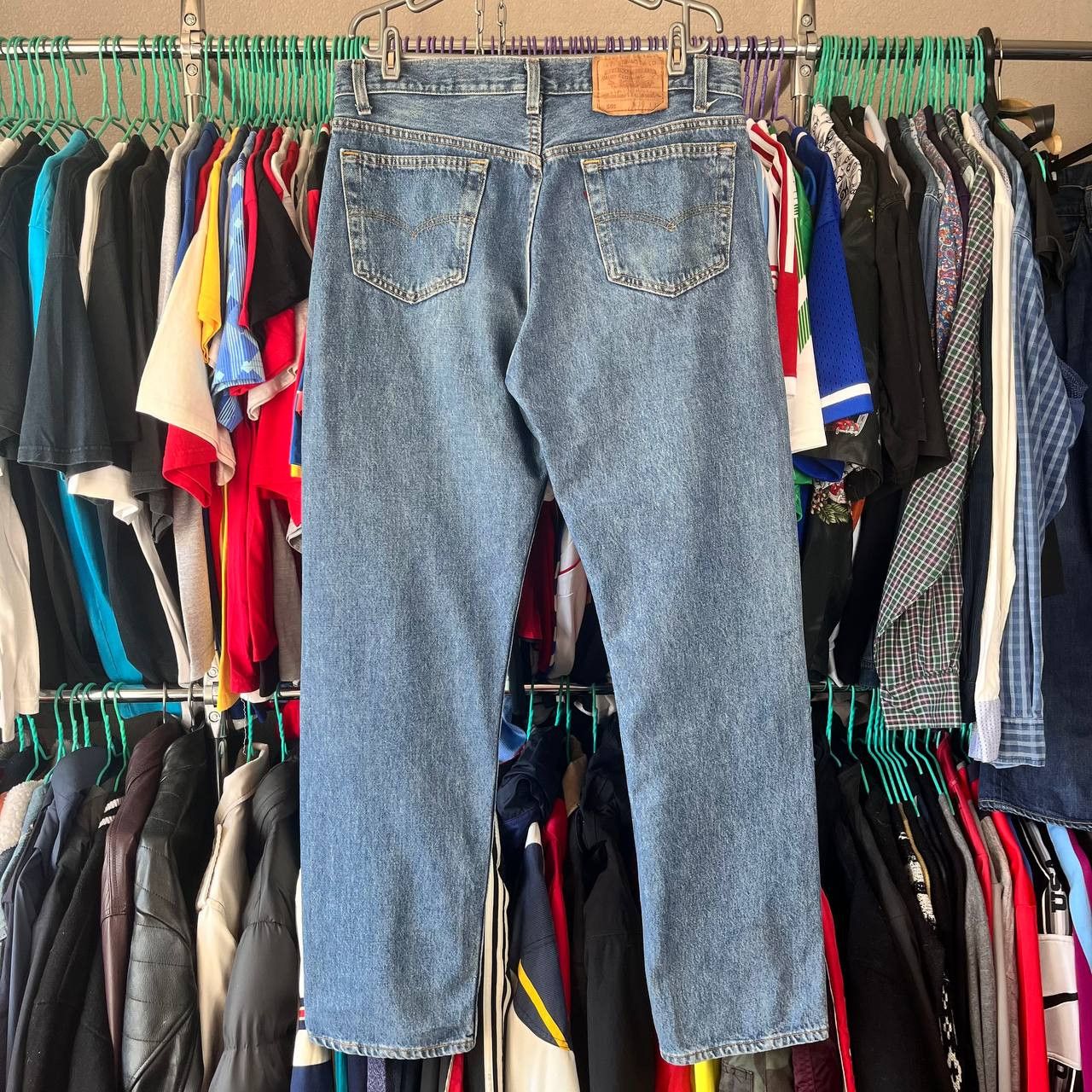 Levi's Vintage 90s Levis 501 Distressed Button Fly Blue Denim Pants Size US 36 / EU 52 - 5 Thumbnail