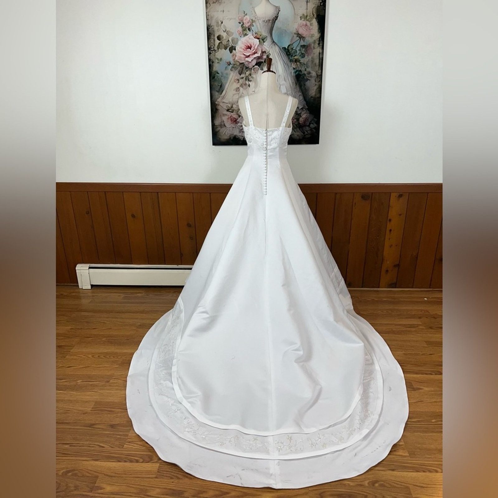 Oleg Cassini Beautiful Vintage 90s Oleg Cassini Empire Waist Wedding Gown Size L / US 10 / IT 46 - 5 Thumbnail
