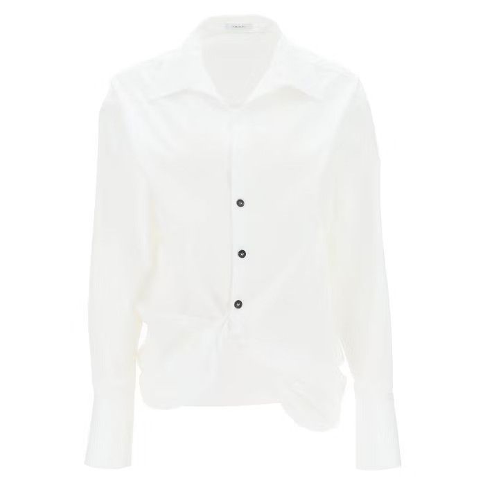 image of Salvatore Ferragamo O1S22I1N0524 Draoed Shirt In White, Women's (Size Small)