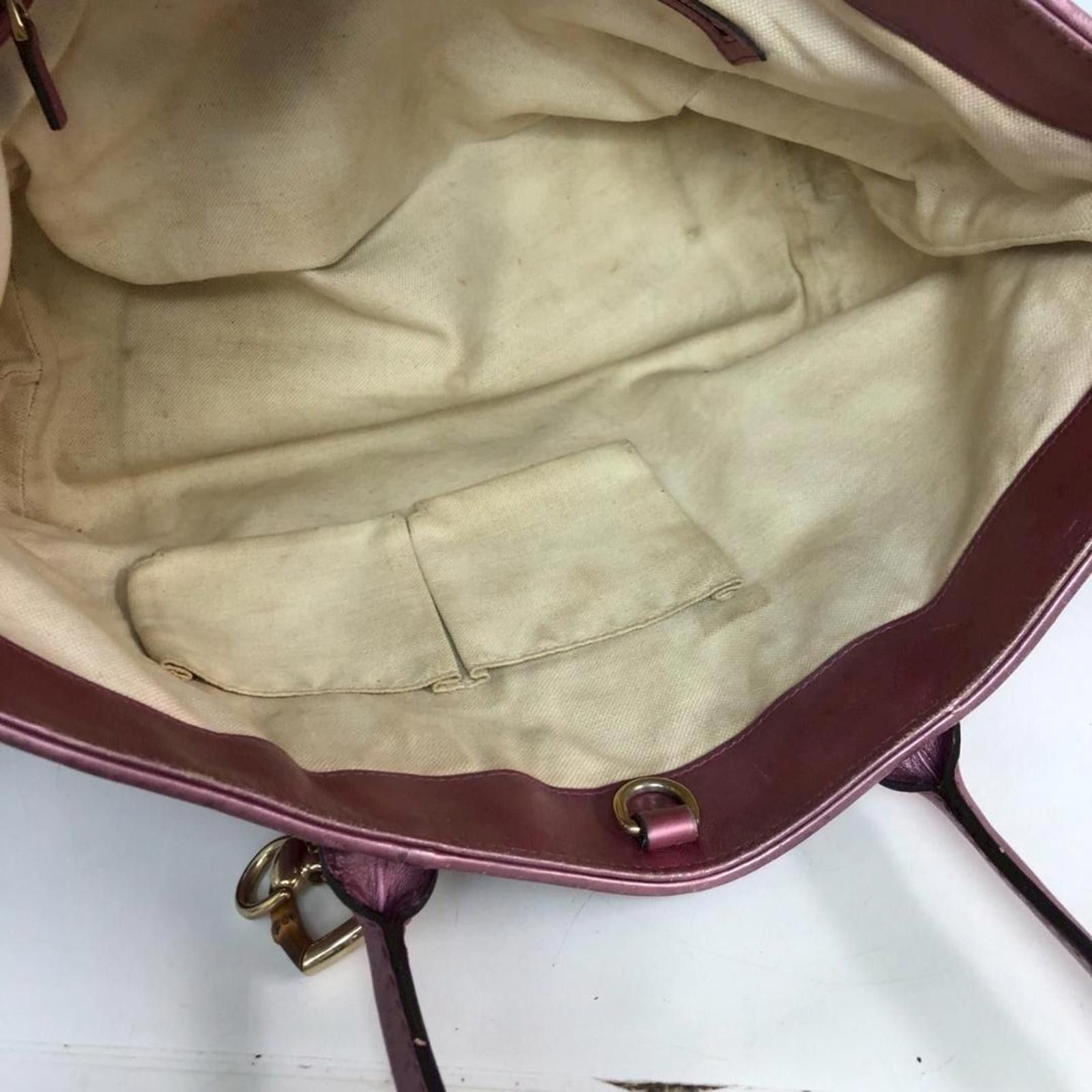Gucci Gucci - Pink Monogram Leather Tote Bag Size ONE SIZE - 8 Thumbnail