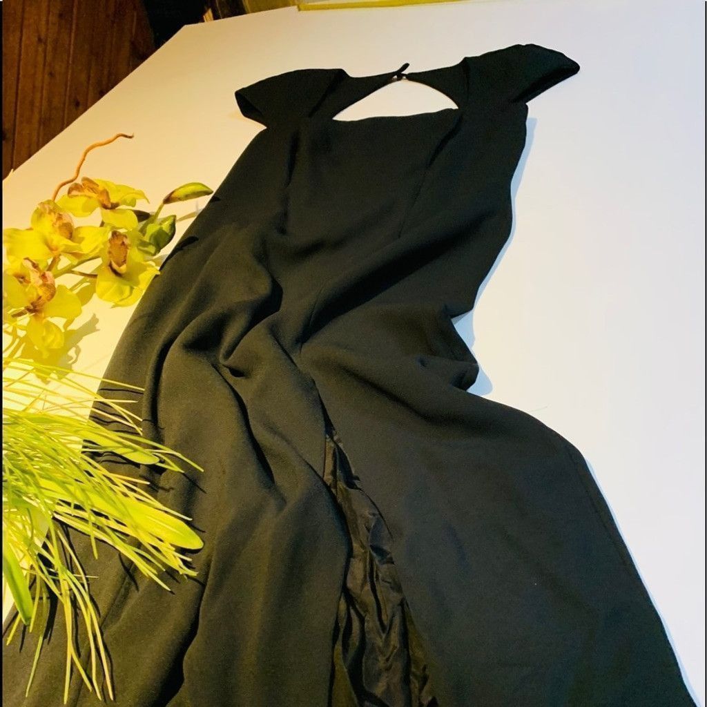 Other Krasini Black dress below knee with slit size 10 Size L / US 10 / IT 46 - 4 Thumbnail