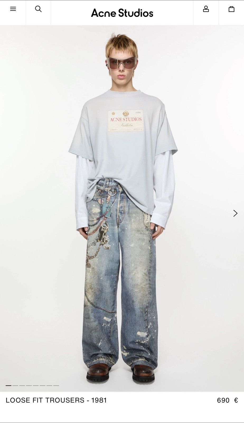 Acne Studios Acne Studios Printed Jeans 1981 Size US 31 - 16 Thumbnail