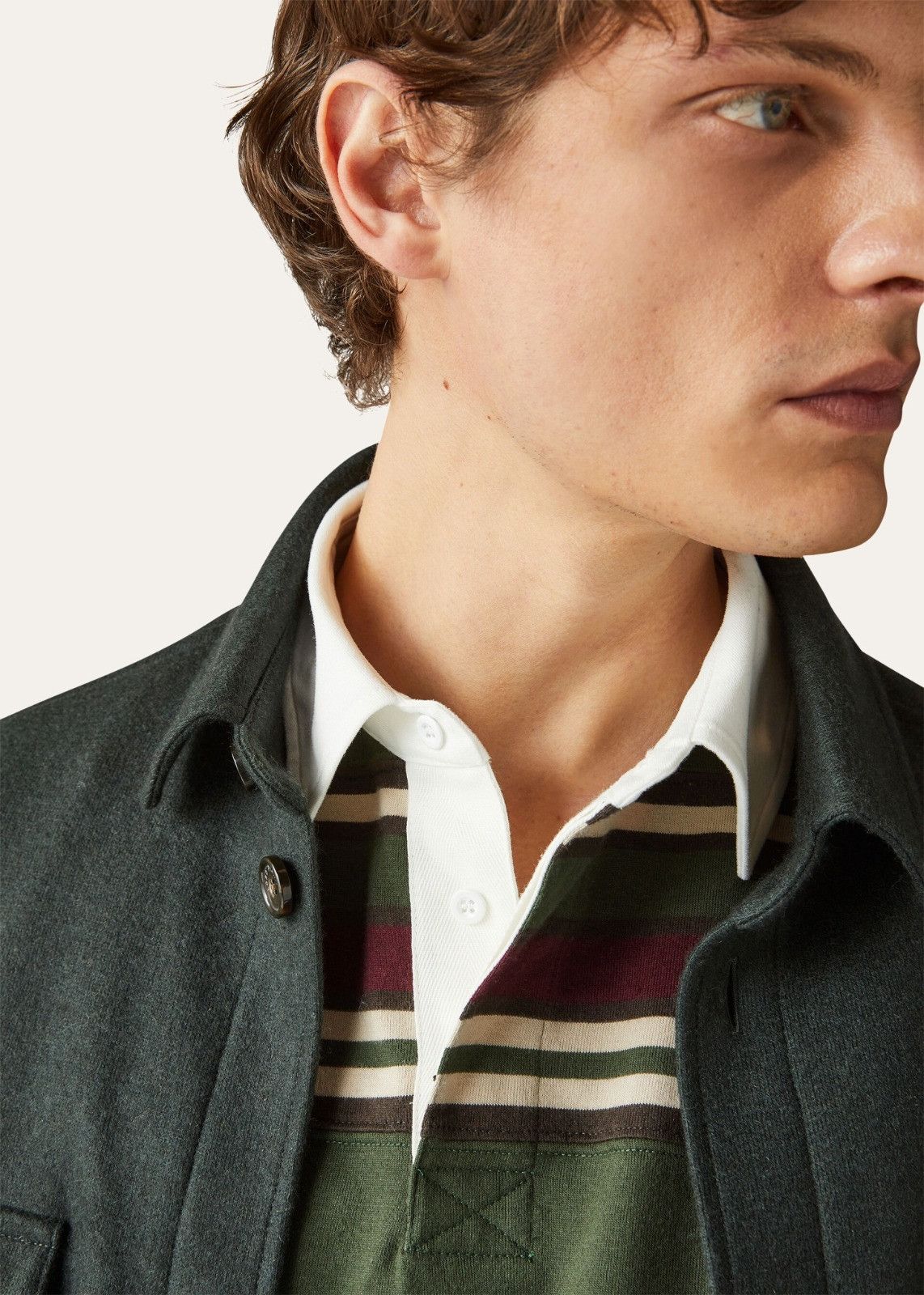 Loro Piana o1srvl11e1224 Fleece Jersey Stripes Polo Shirt Size US S / EU 44-46 / 1 - 4 Thumbnail