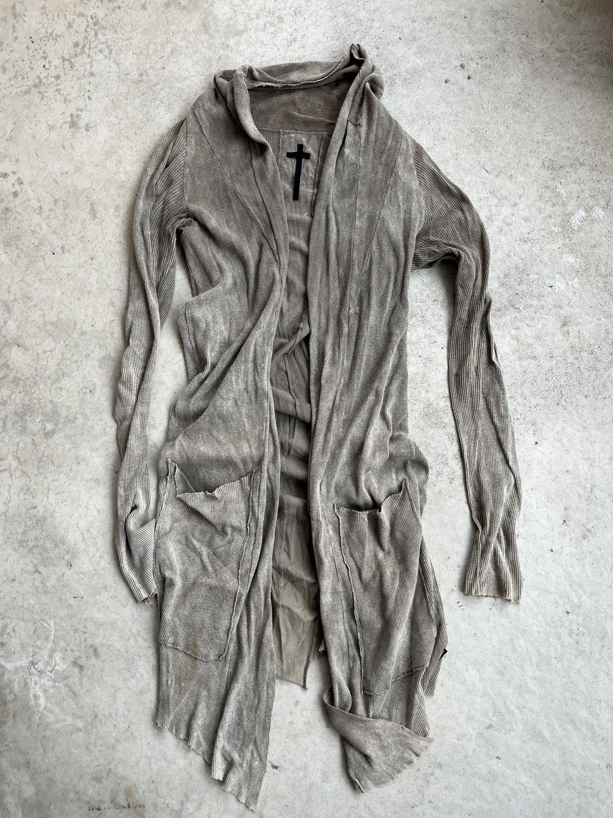 LGB ルグランブルー BACK CROSS CARDIGAN L.G.B Early 00s Back Cross Ribbed Cotton Cardigan L.G.B (Le Grand