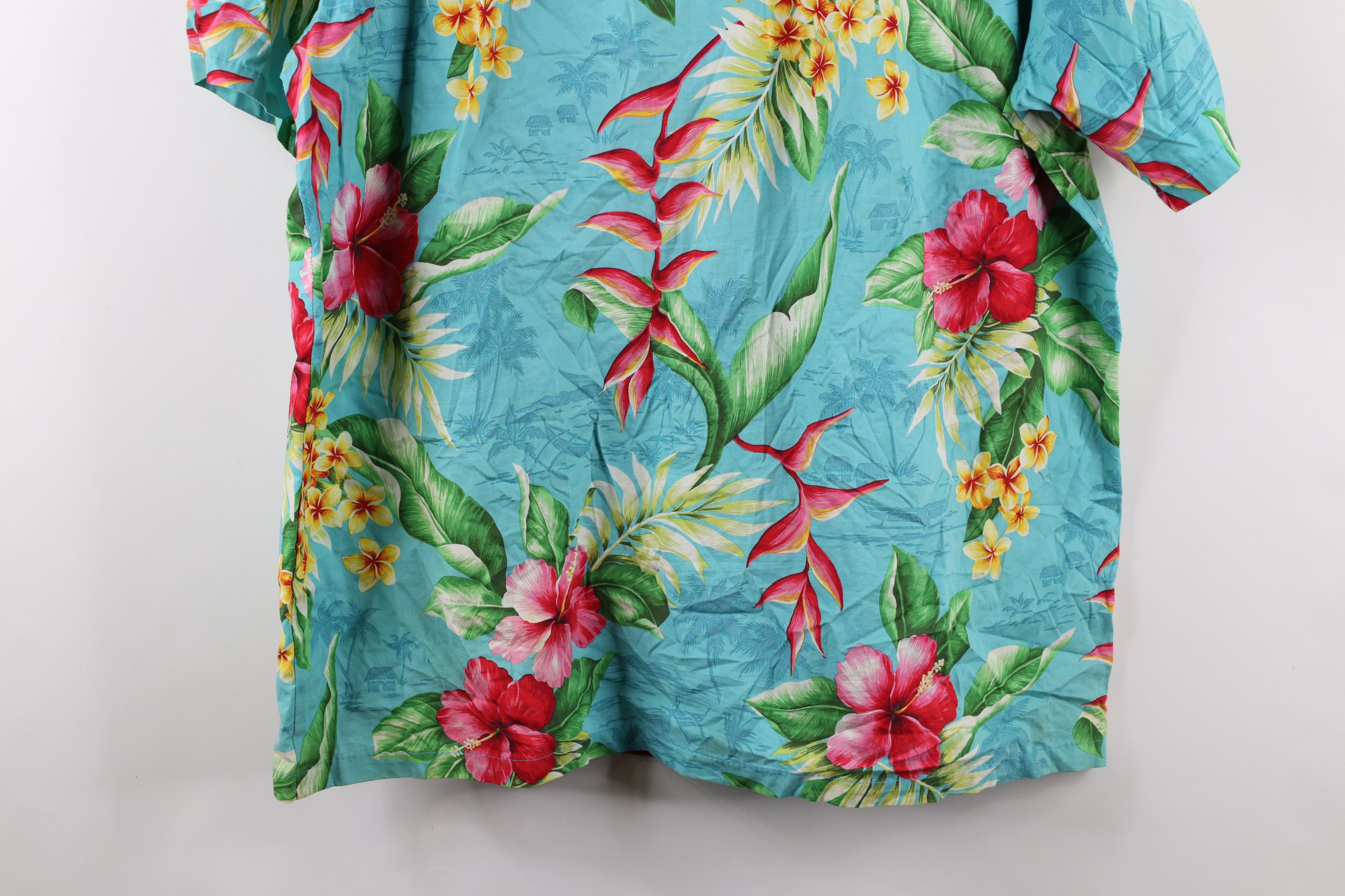 Vintage Vintage 90s Streetwear Flower Luau Hawaiian Button Shirt USA Size US XL / EU 56 / 4 - 15 Thumbnail