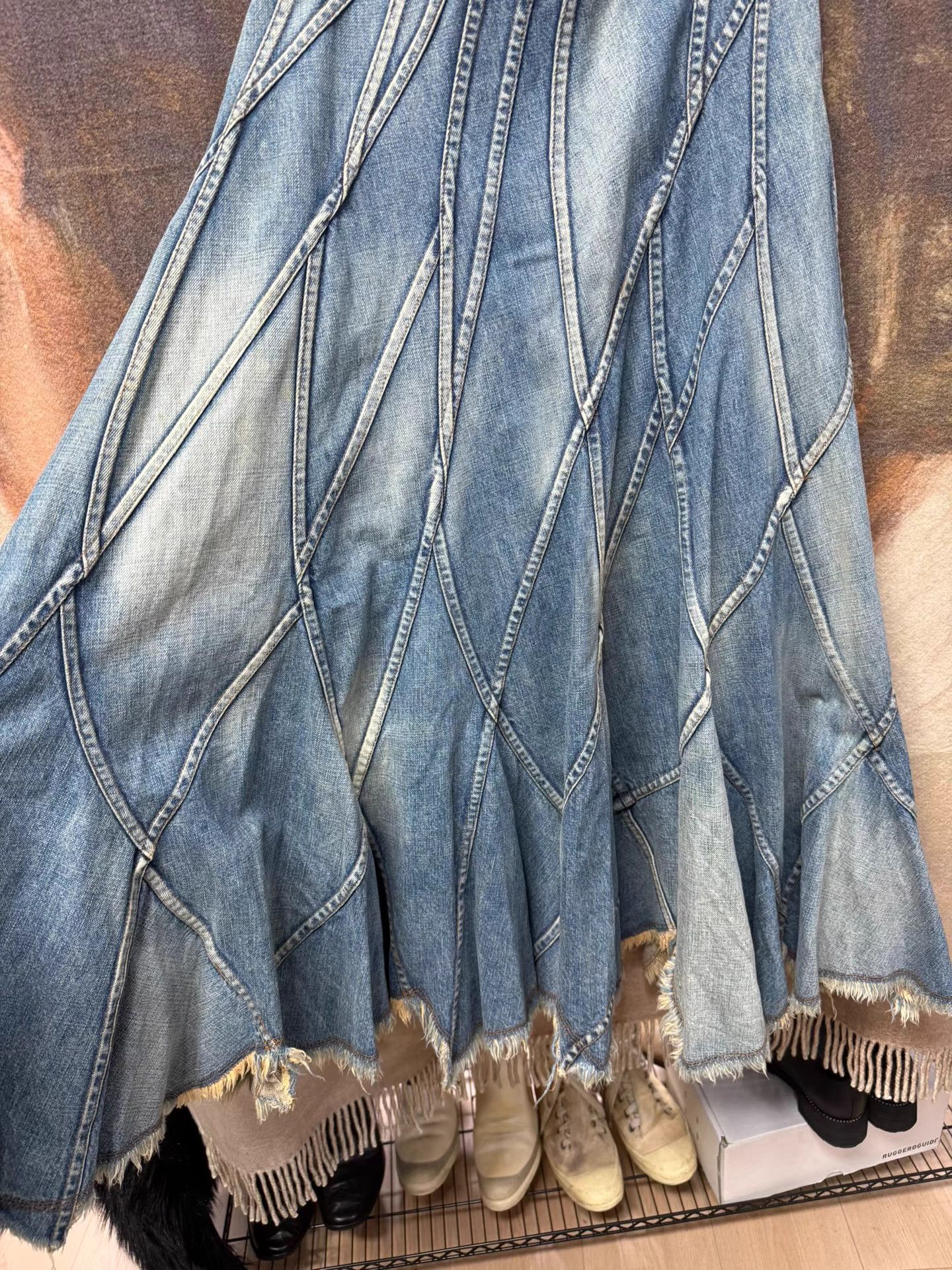 Junya Watanabe Junya Watanabe CDG Washed Panel Maxi Skirt K20 Size 24" / US 00 / IT 34 - 4 Thumbnail