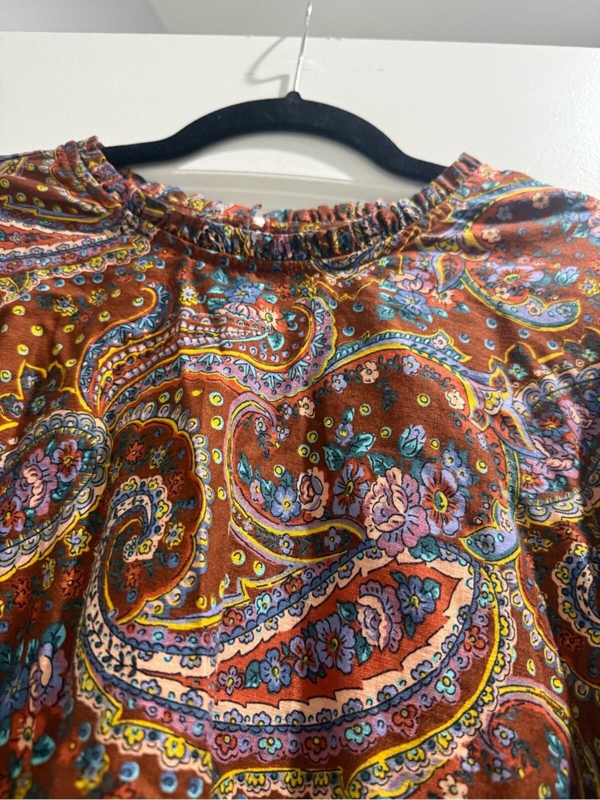 Analog a.n.a Boho Paisley Blouse in Rust, Blue, Yellow Size XL / US 12-14 / IT 48-50 - 4 Thumbnail