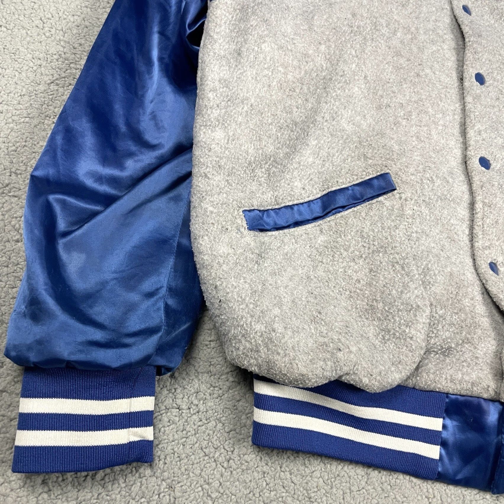Endless VINTAGE Windless Jacket Unisex Adults Bomber Jacket Nylon Snap USA Made M Gray Blue Satin Nylon Size US M / EU 48-50 / 2 - 5 Thumbnail