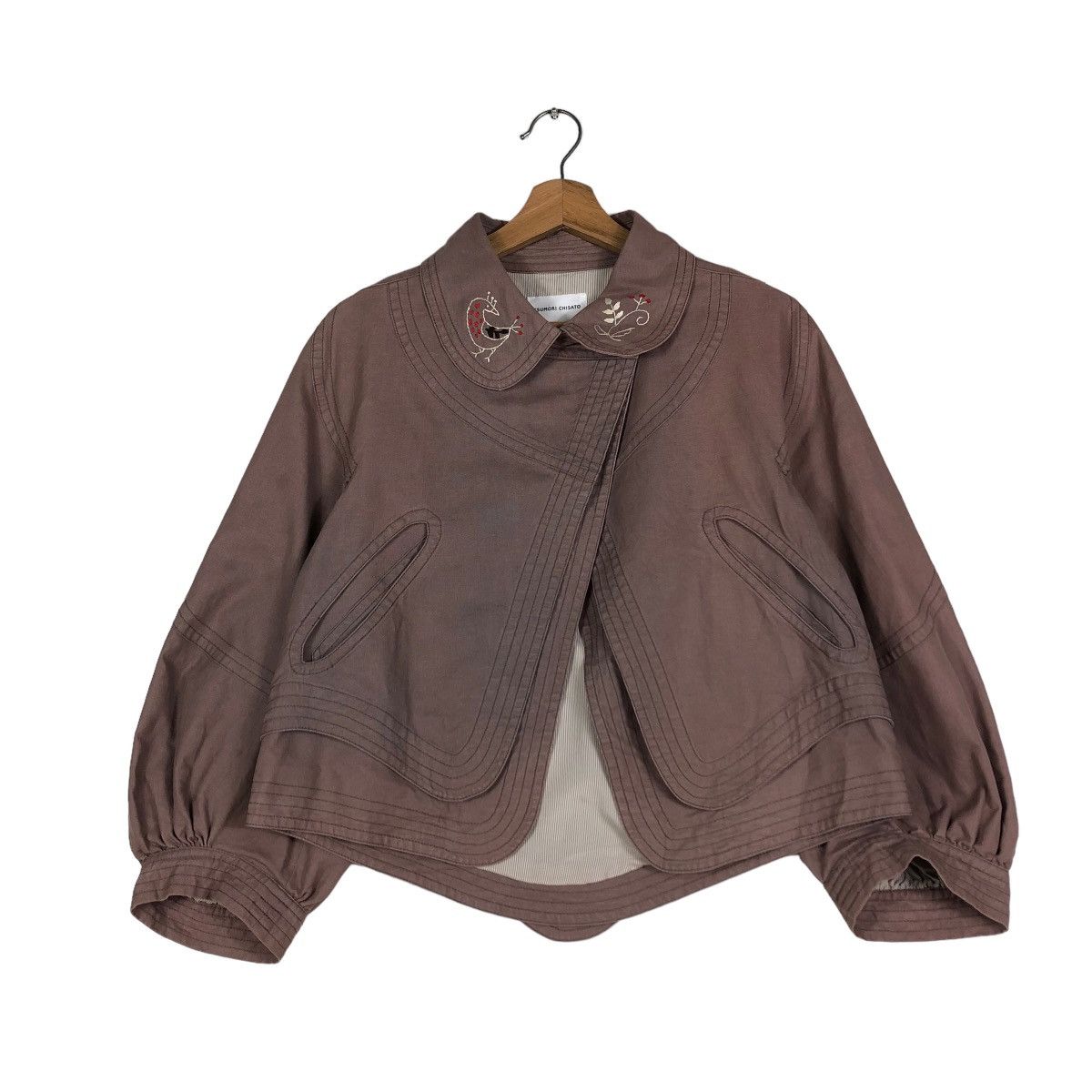 Issey Miyake 📌CROPPED BIKER JACKET DOUBLE LAYER TSUMORI CHISATO Size US M / EU 48-50 / 2 - 2 Thumbnail