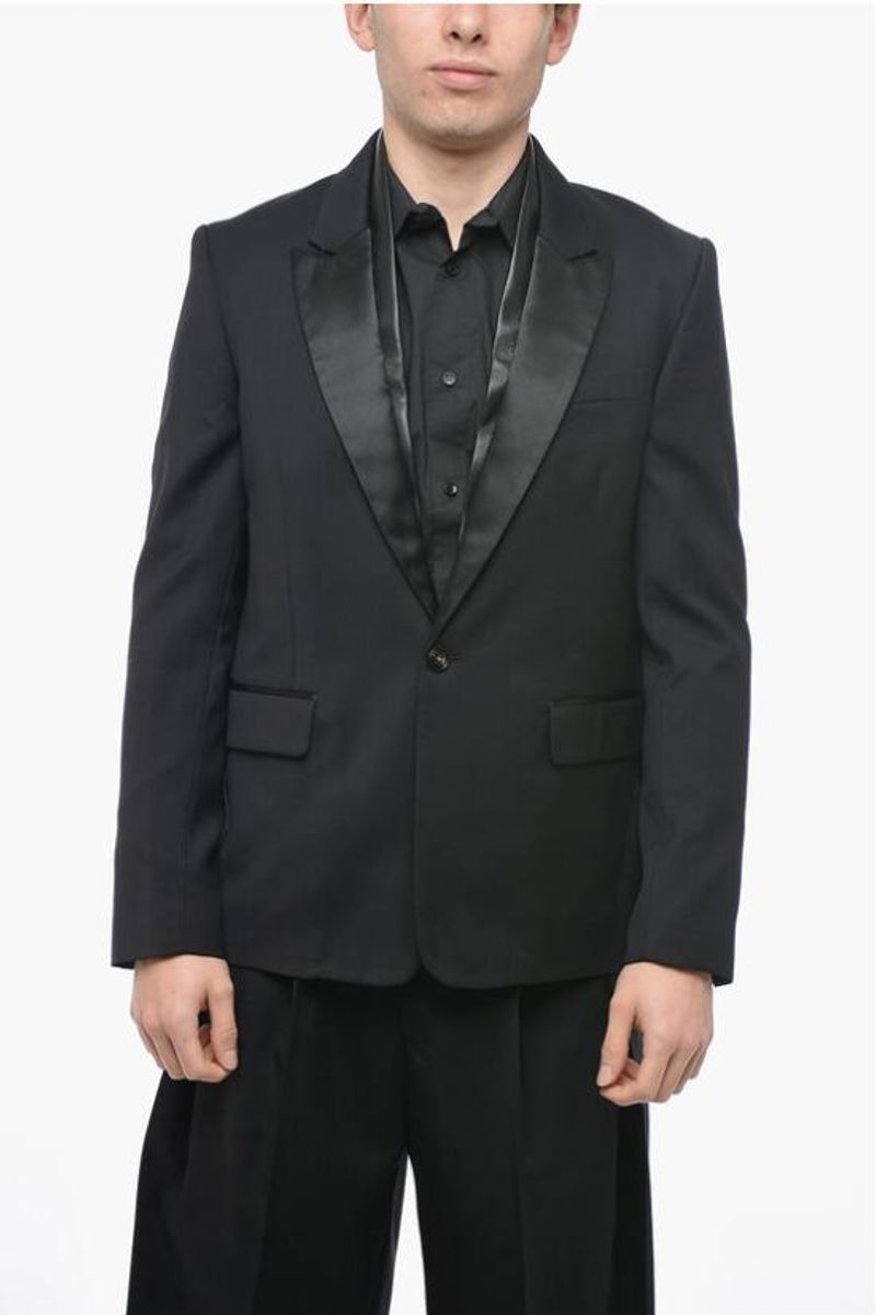 Amiri o1gr1nt1024 Leather Scarf Blazer in Black Size US M / EU 48-50 / 2 - 1 Thumbnail