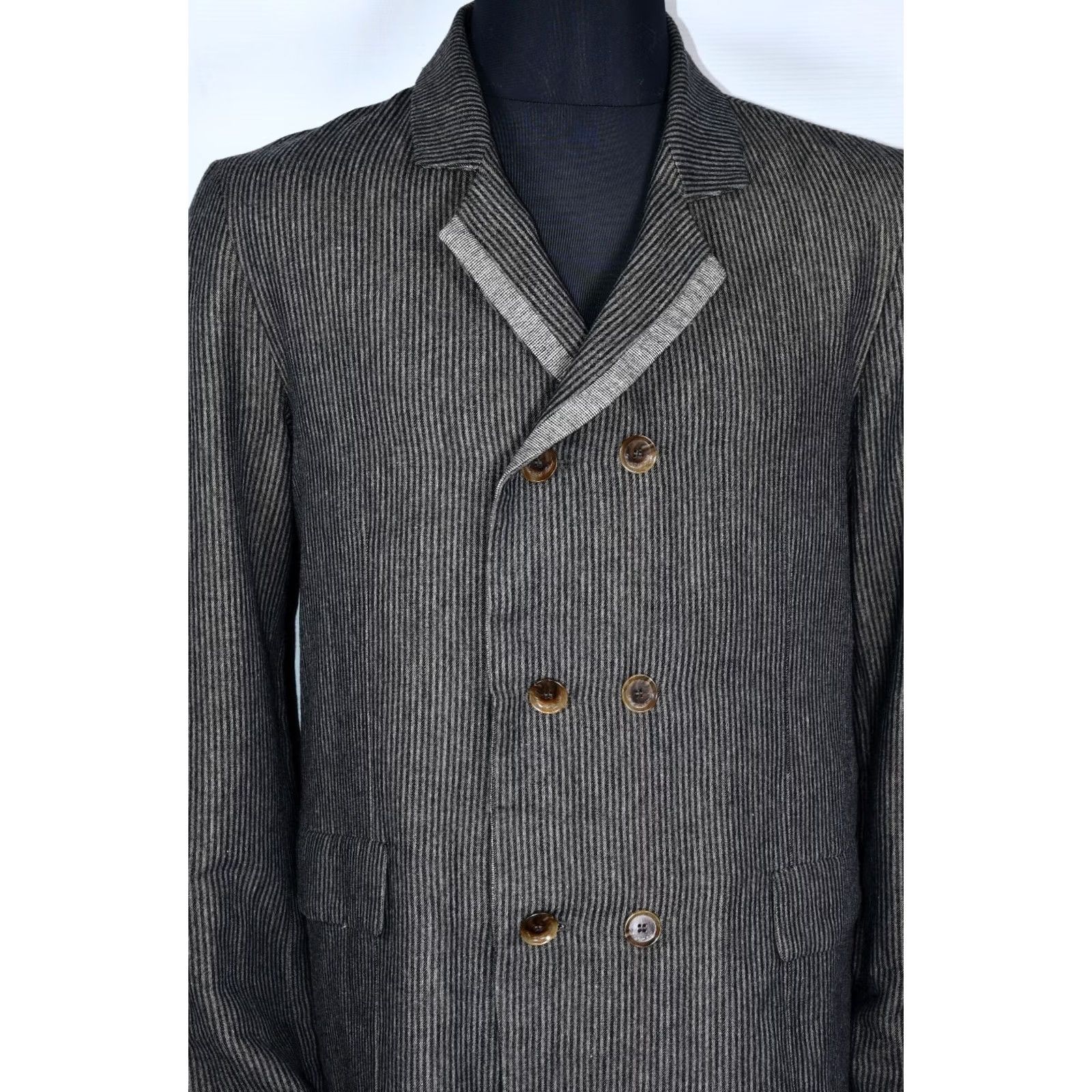 Diesel Diesel Blazer Jacket Mens XL Black Gold Jiuffrida Linen Wool 48% Linen 32% Wool 20% Nylon Striped XL Black Gold Blazer Jacket Mens Size 46R - 4 Thumbnail
