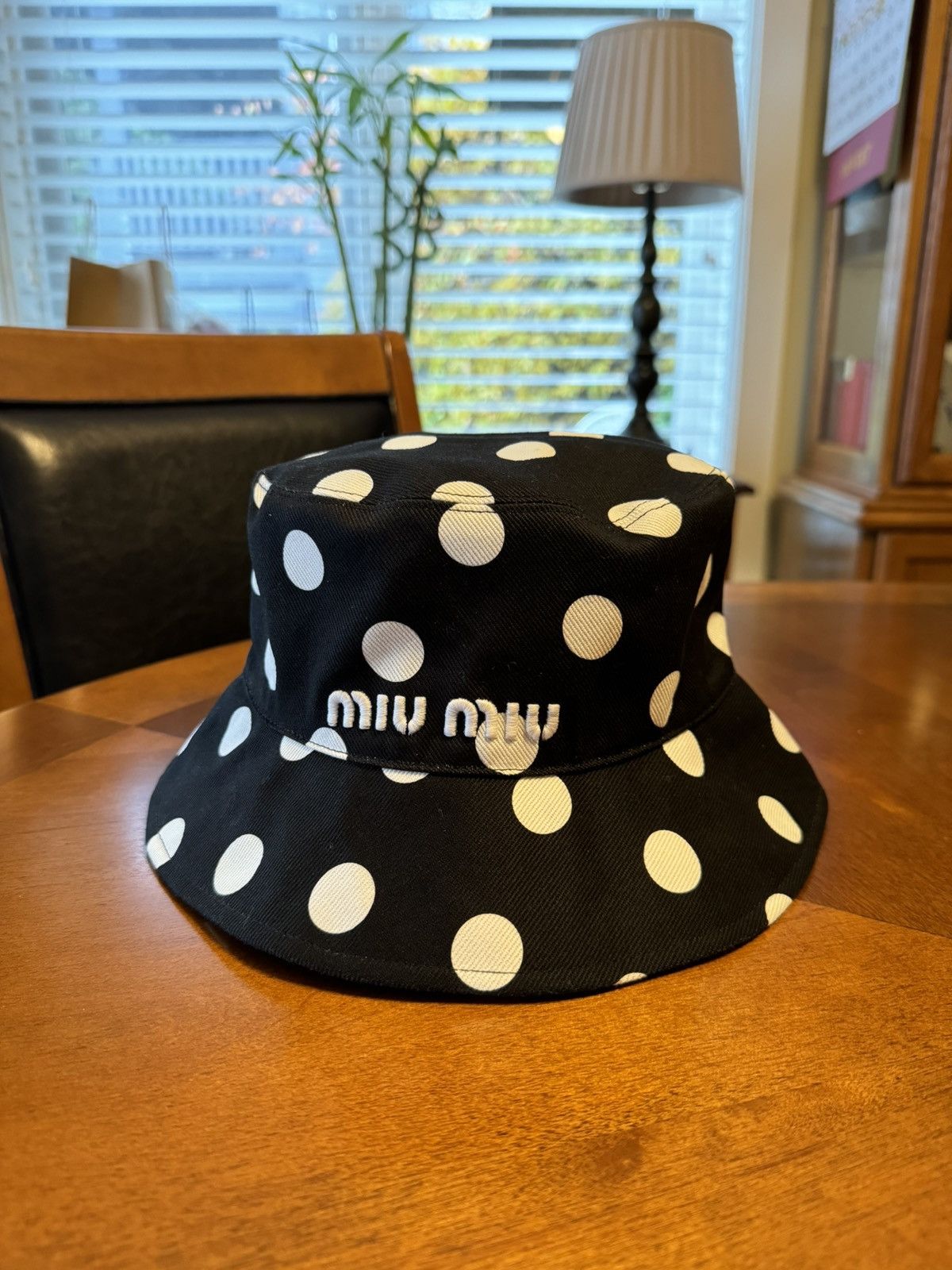 Miu Miu Black Polka Dot Classic Bucket Hat Size ONE SIZE - 1 Thumbnail