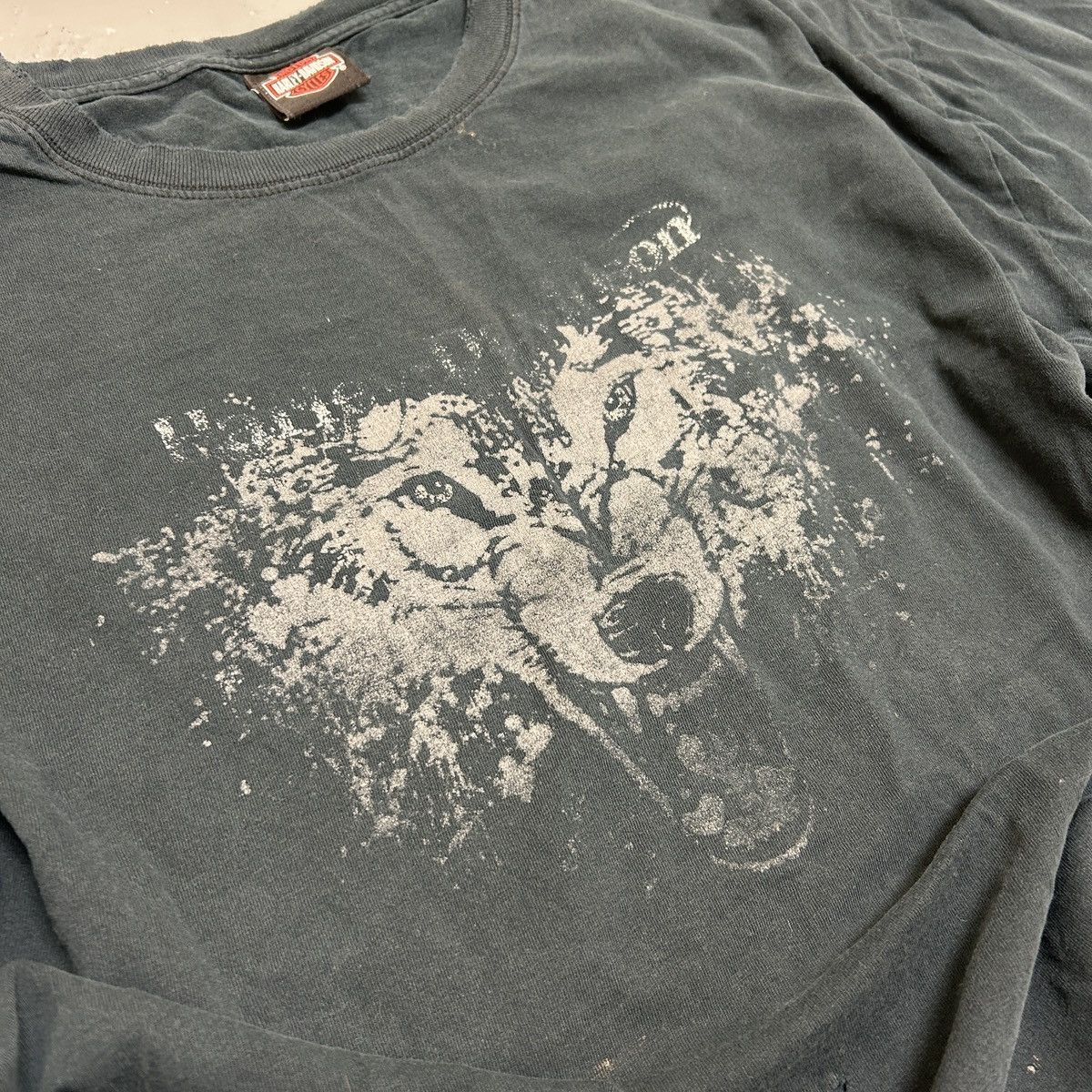 Harley Davidson XXL Vintage Harley Wolf Tee Crazy Fade Size US XXL / EU 58 / 5 - 5 Thumbnail