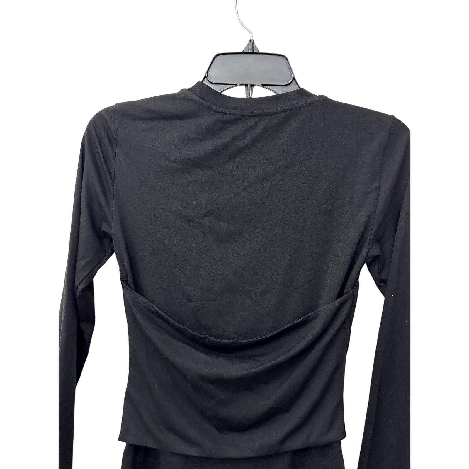 Other Vero Moda Nelly Top Ruched Knit Long Sleeves Black XS NWT Size XS / US 0-2 / IT 36-38 - 6 Thumbnail