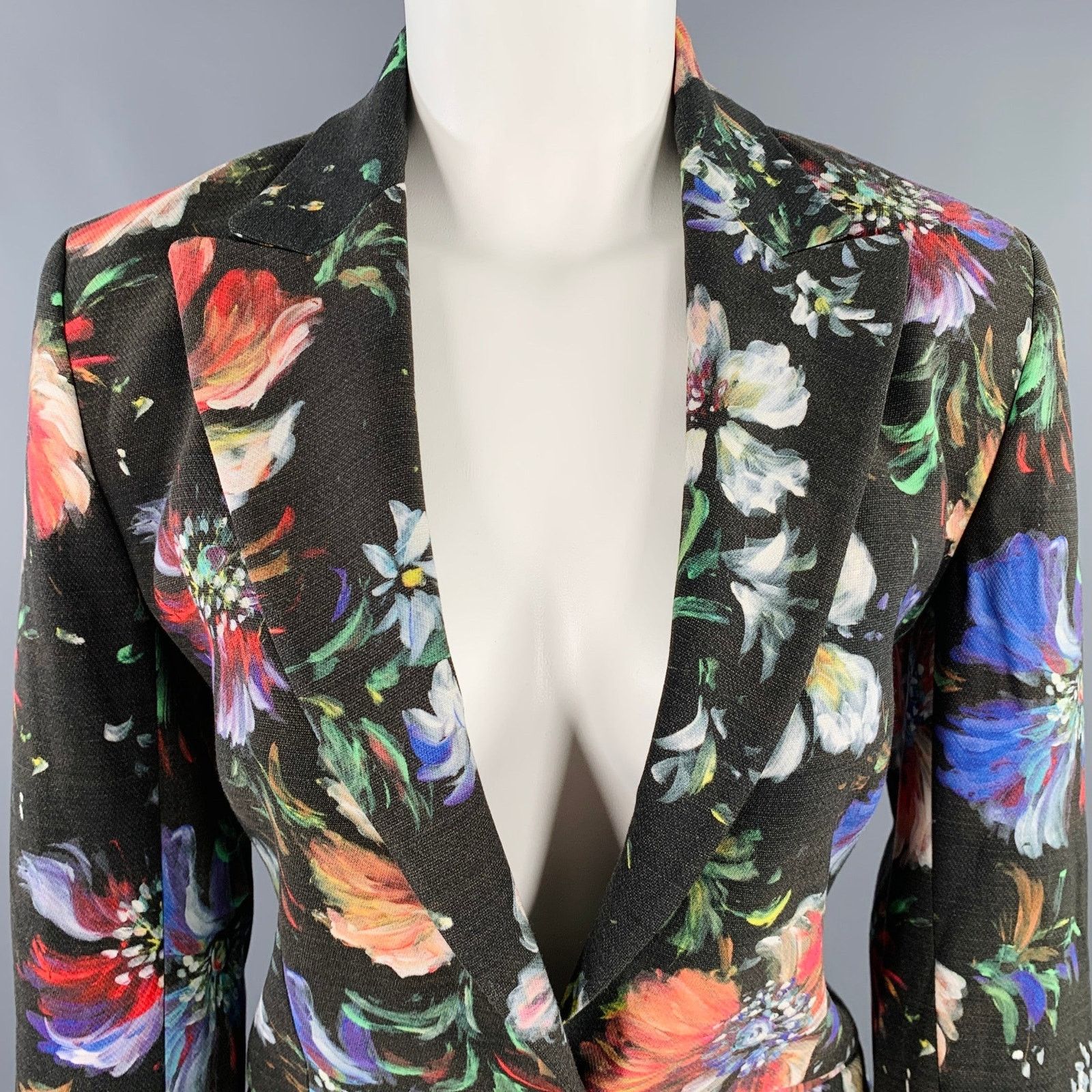 Robert Graham Size 4 Black Multi Color Viscose Blend Jacket Blazer Size S / US 4 / IT 40 - 2 Thumbnail