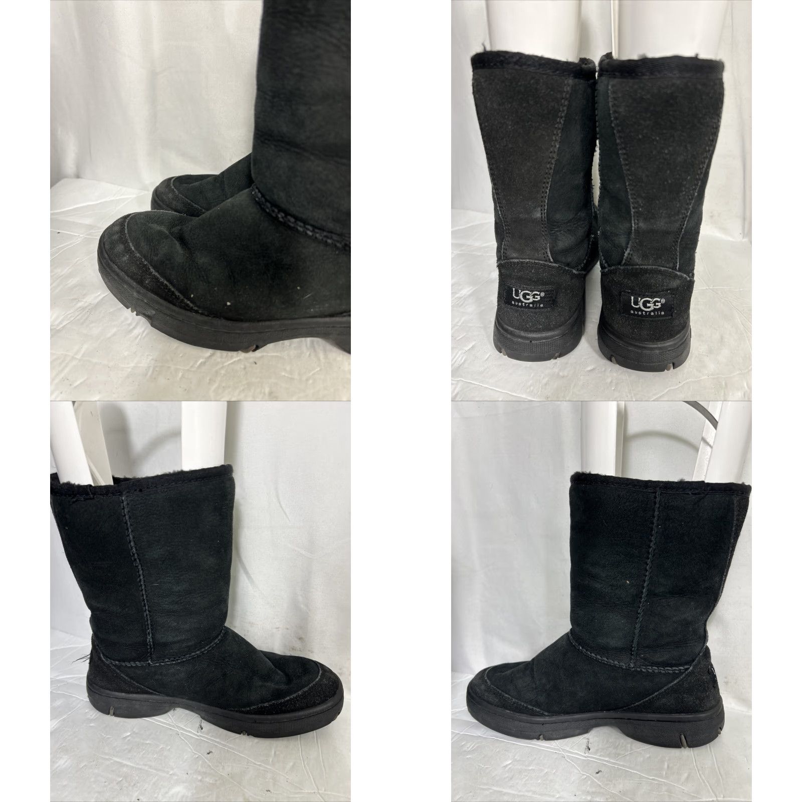 Ugg UGG Australia Black Leather Sheepskin Cuff Boots F8008H Women's Size 7 Size US 7 / IT 37 - 8 Thumbnail