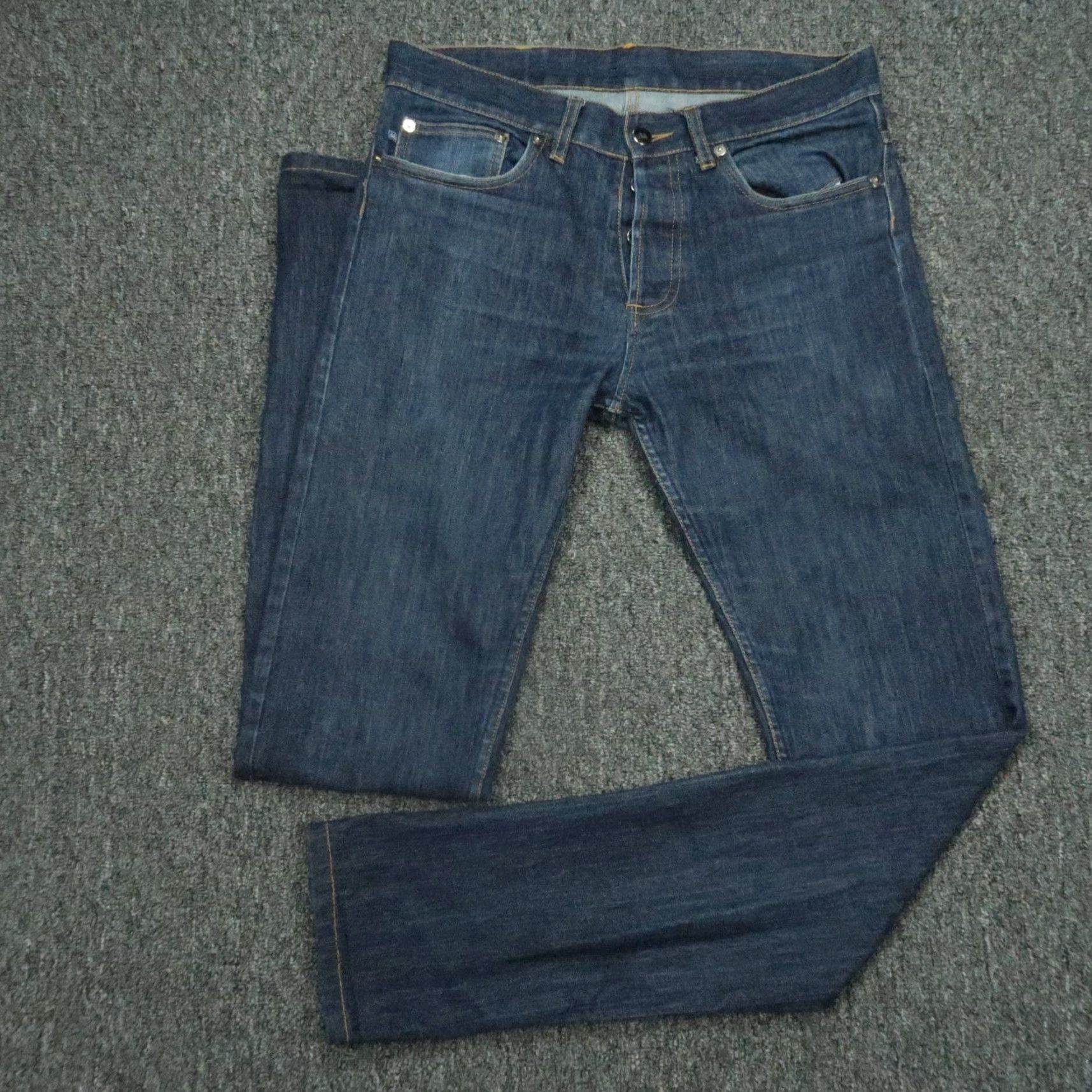 Mizzen+Main Mizzen+Main Jeans Mens 30x33 Blue 5-Pocket Denim Button Fly Straight Jeans Mens Regular 30 Blue Size US 30 / EU 46 - 2 Thumbnail