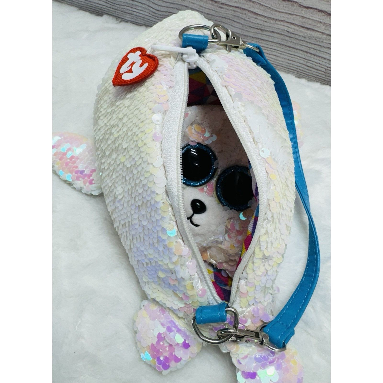 Other TY ICY White Seal 11" Fashion Flippy Sequin Glam Wristlet & Size ONE SIZE - 8 Thumbnail